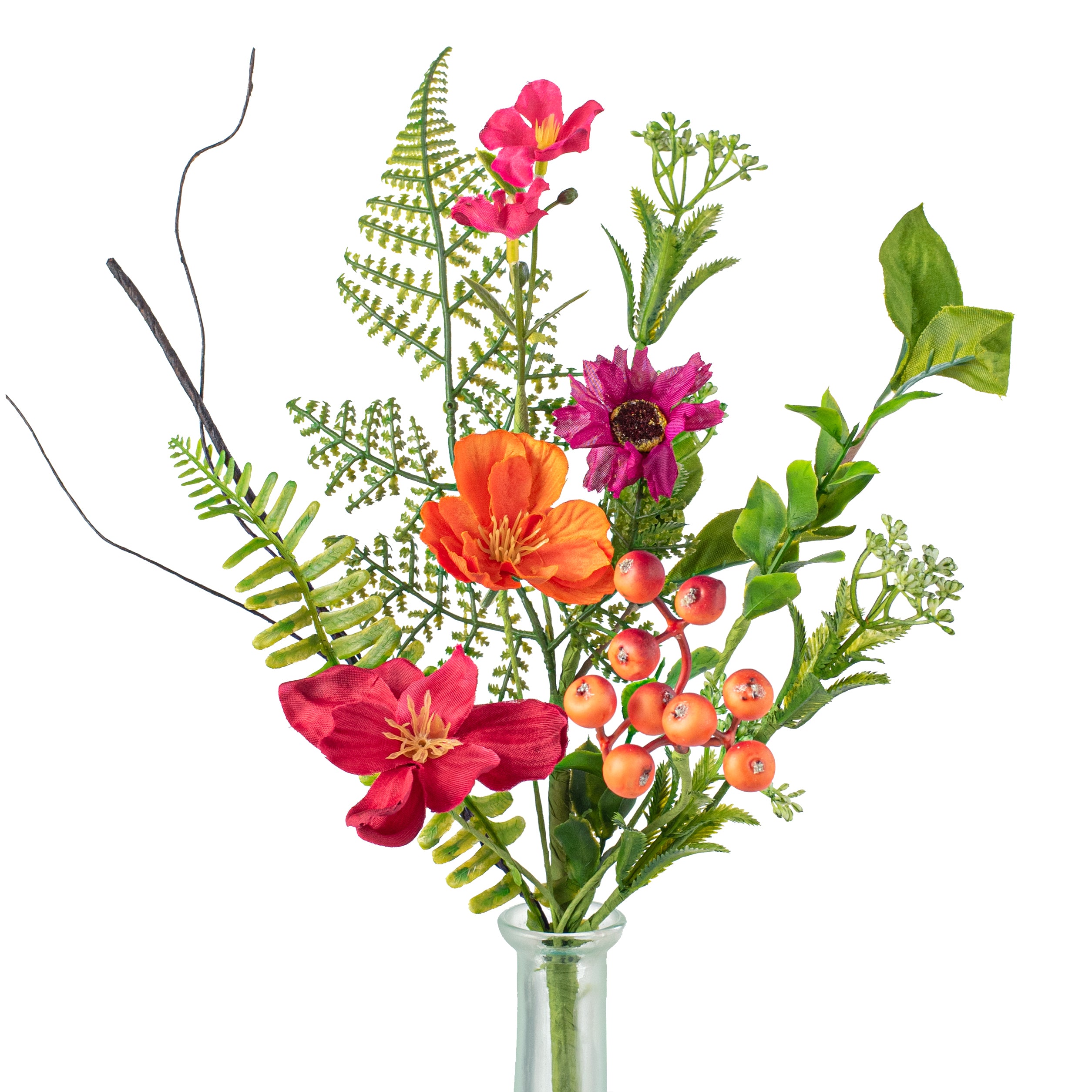 16" Wild Flower Pick: Fuchsia Pink & Orange Item Number: 63458SP16