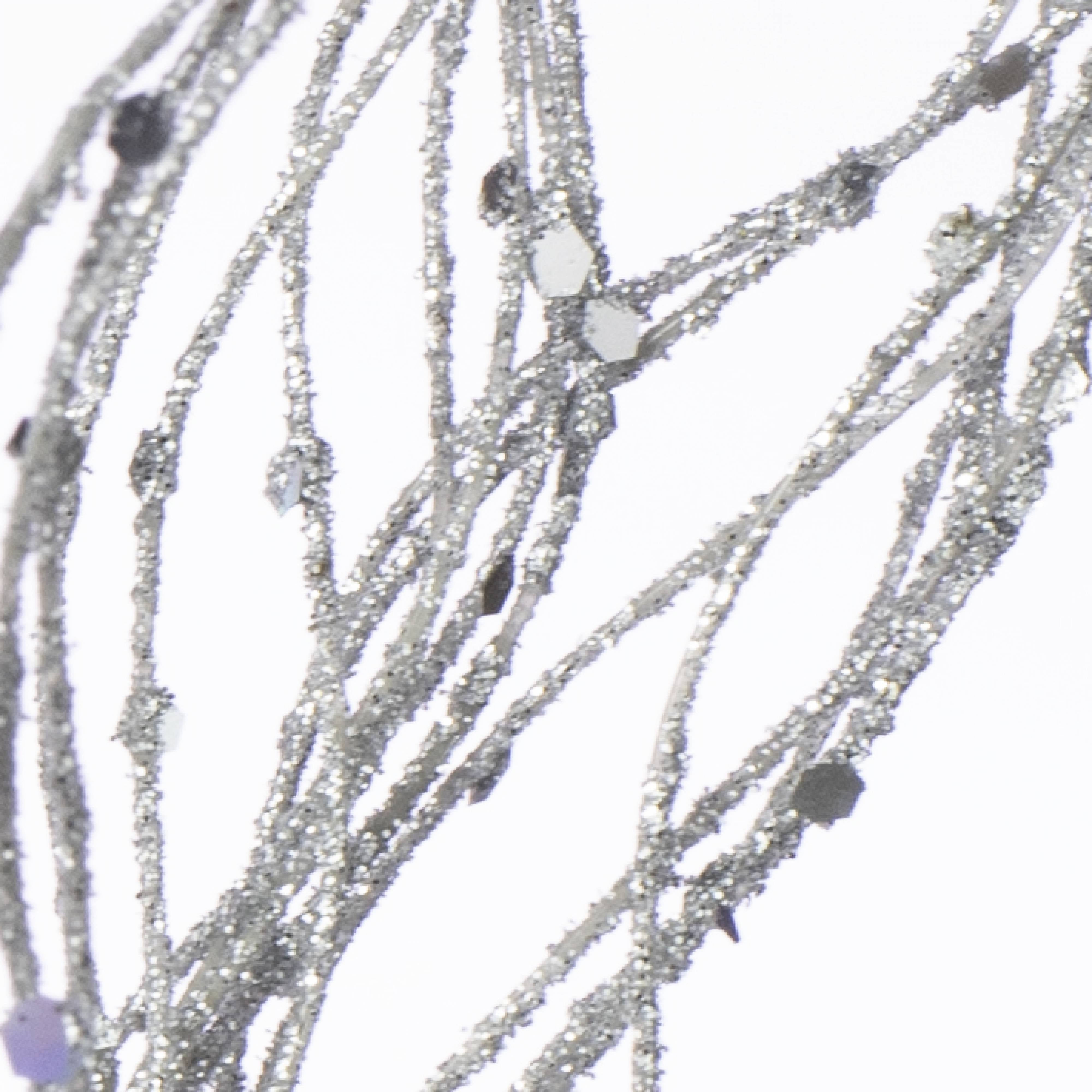 39" Wild Grass Glitter Spray: Silver detail photo 3