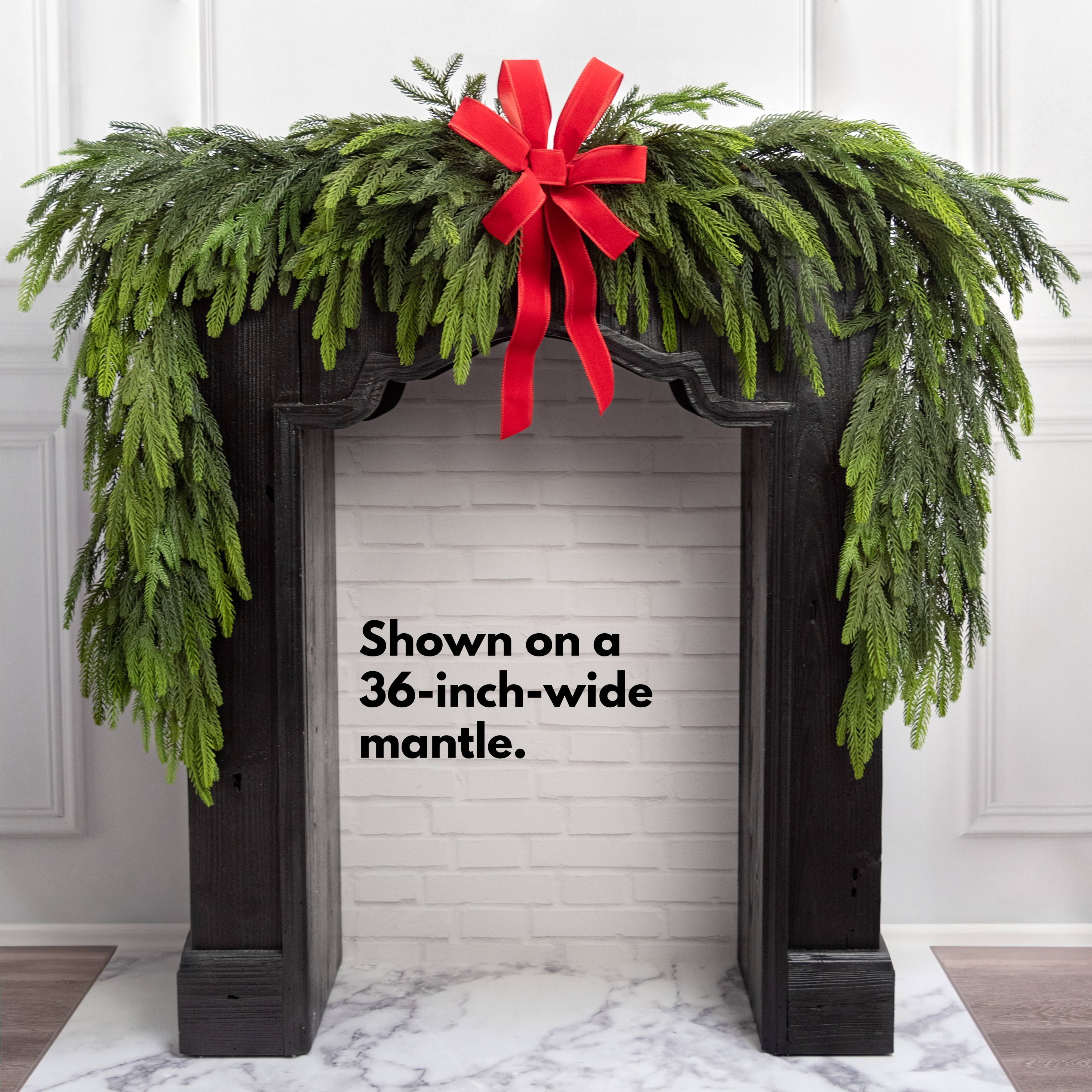 * vintage garland ୨୧  パピエマシェベルのついた ガーランド 8' Willow Pine Mantel Swag Garland