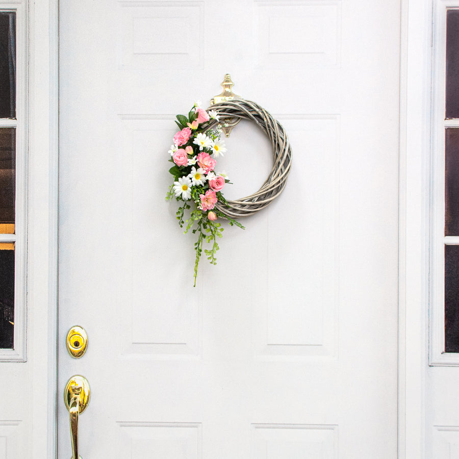 12" Willow Vine Wreath: Grey Bleached Lifestyle Photo
