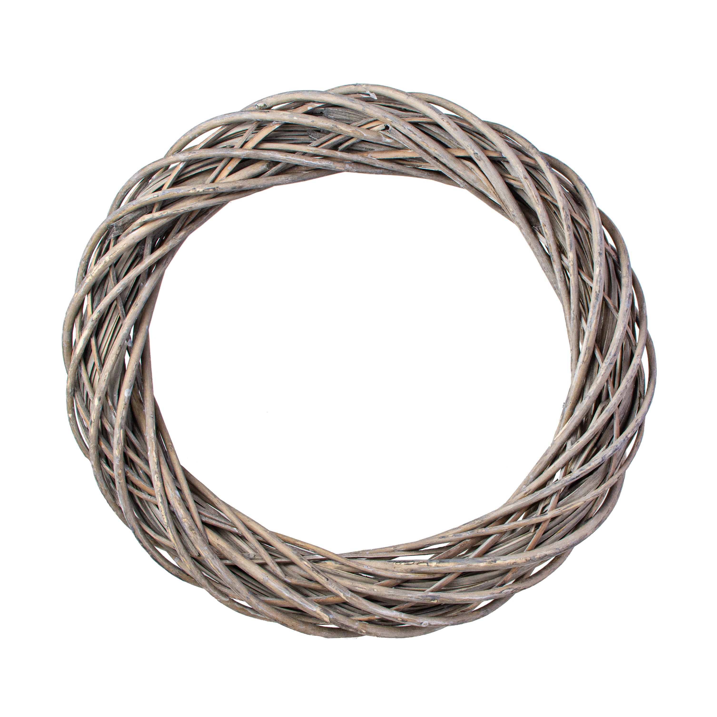 17" Willow Vine Wreath: Grey Bleached Item Number: 2155014GY