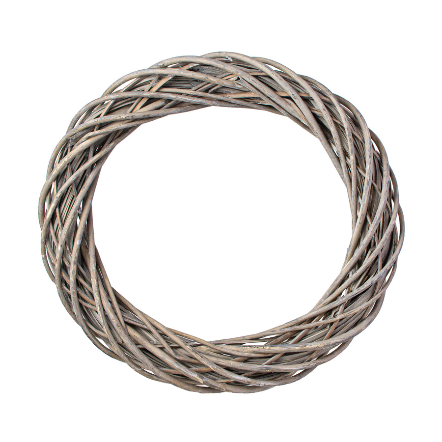 17" Willow Vine Wreath: Grey Bleached Item Number: 2155014GY