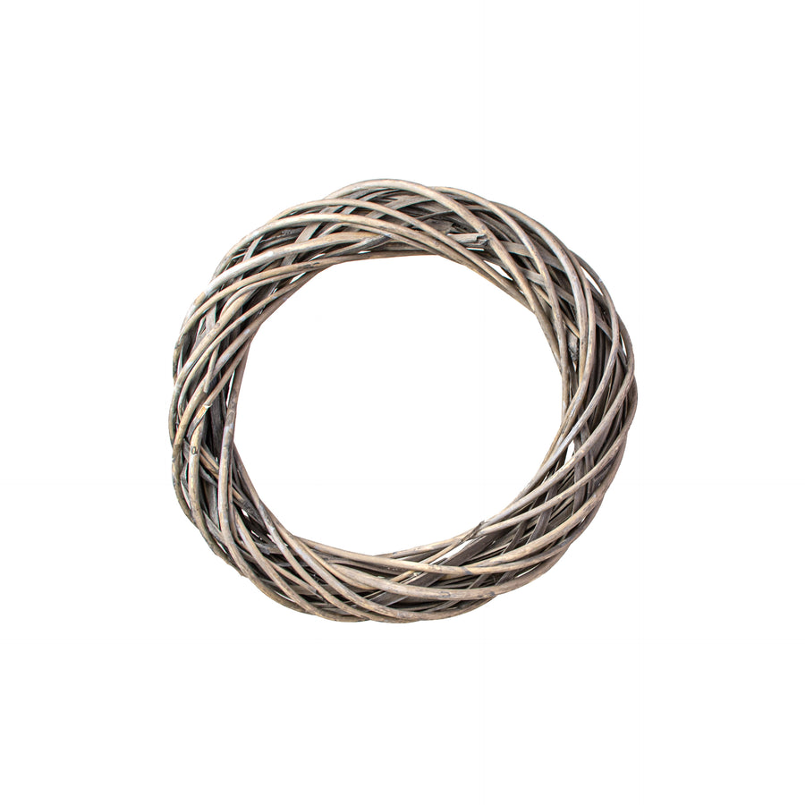 12" Willow Vine Wreath: Grey Bleached Item Number: 2155015GY
