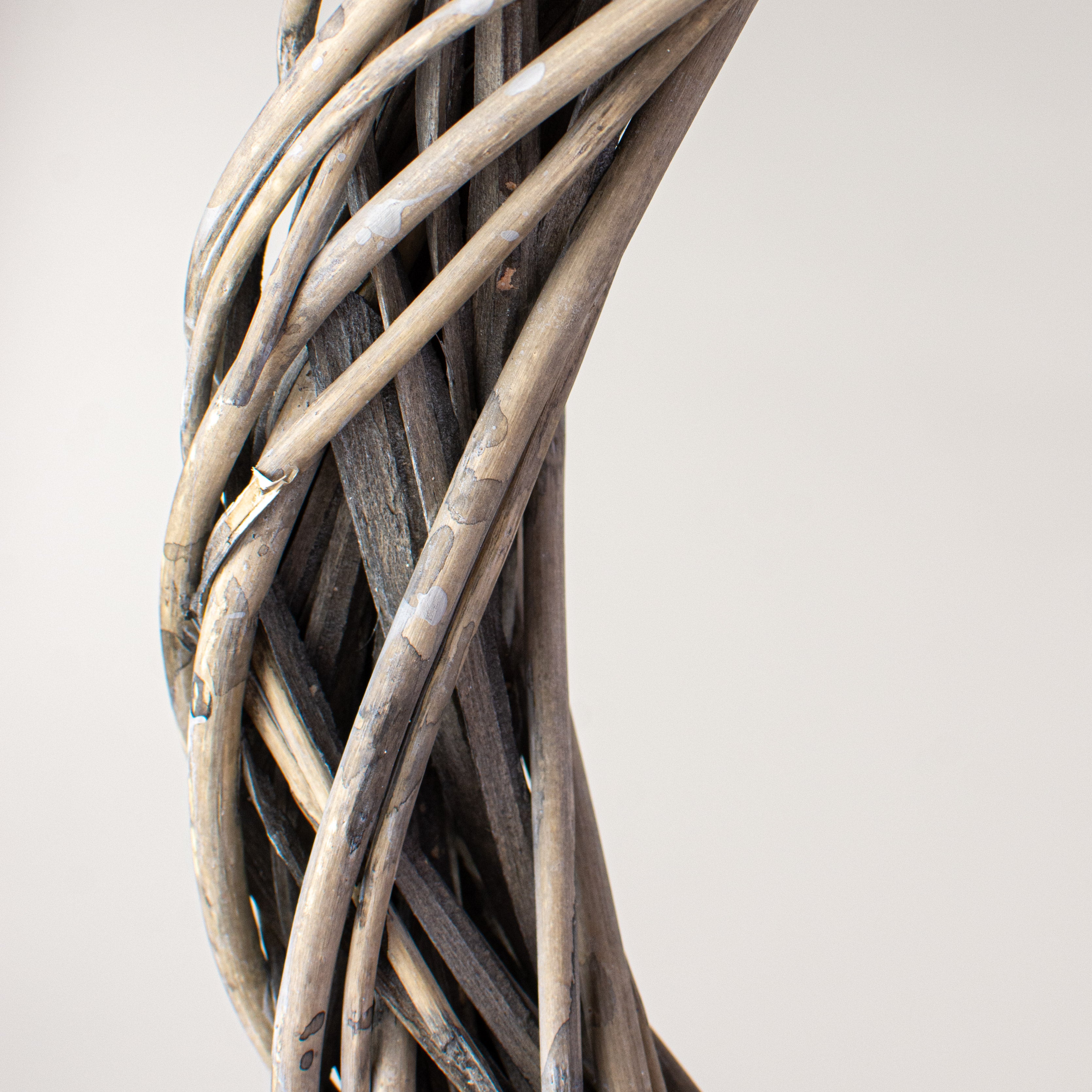 12" Willow Vine Wreath: Grey Bleached detail photo 3
