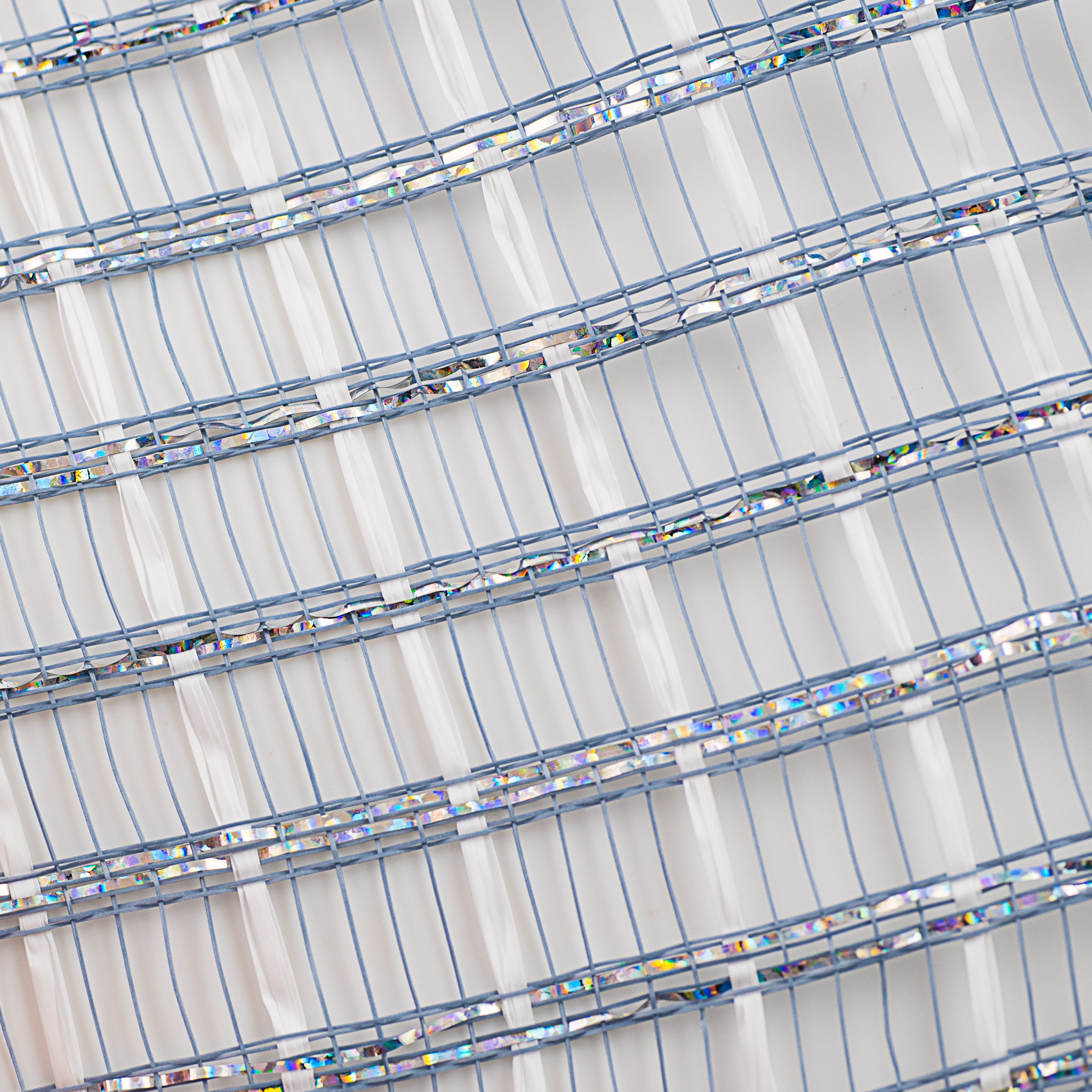 10" Window Pane Poly Deco Mesh: Grey (10 Yards) detail photo 3