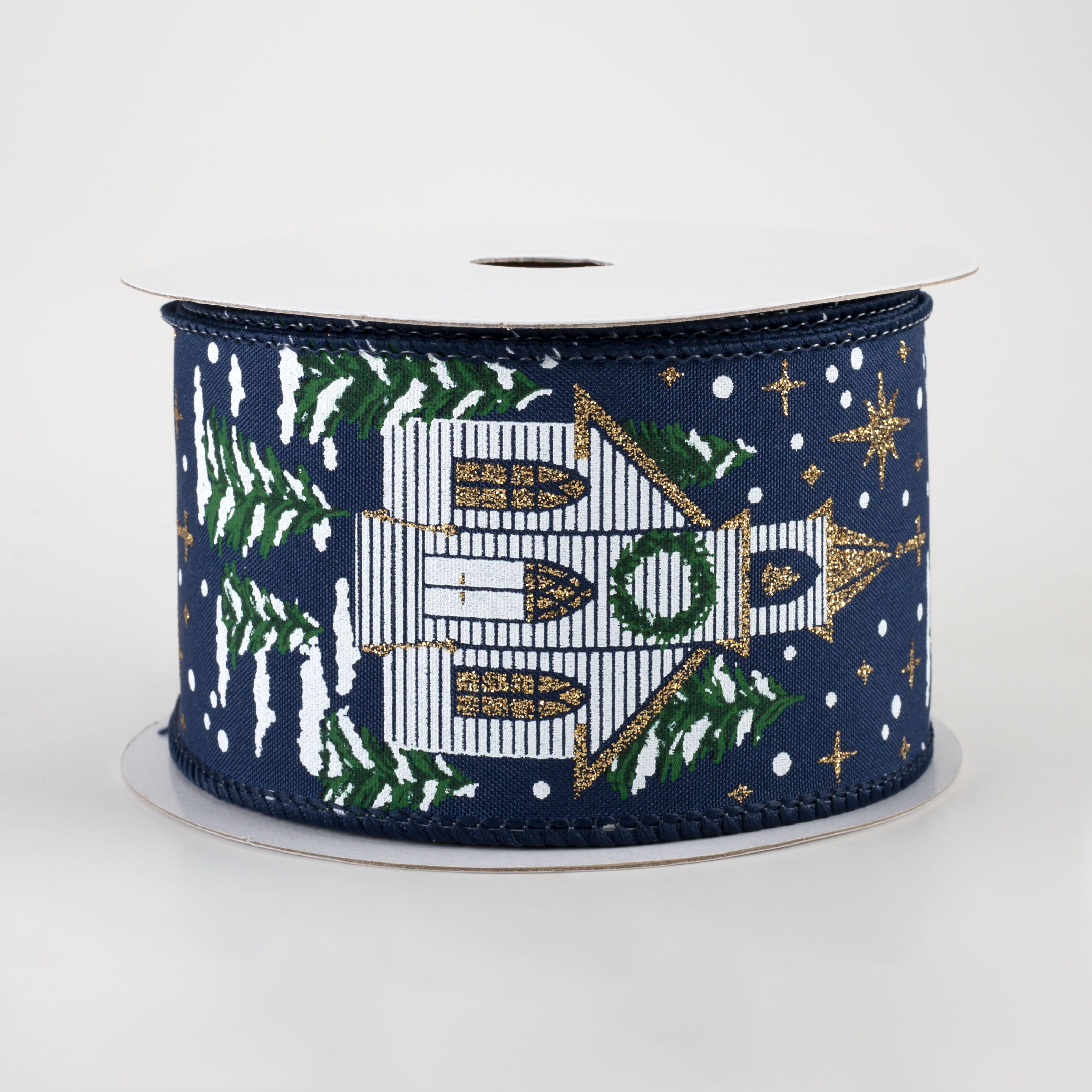 2.5" Winter Church Ribbon: Navy (10 Yards)