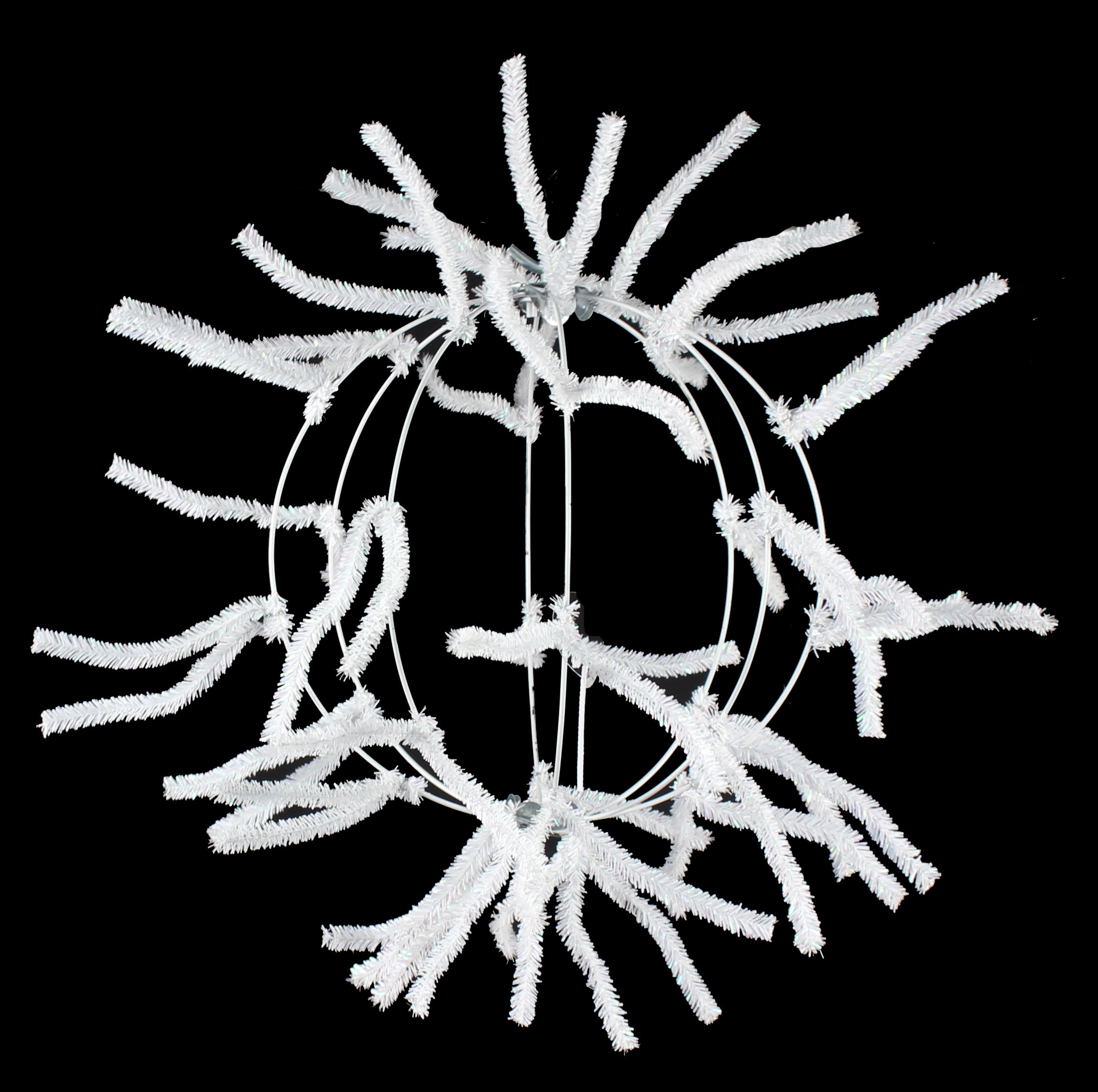 12" Wire KD Work Ball Form: Iridescent White Lifestyle Photo