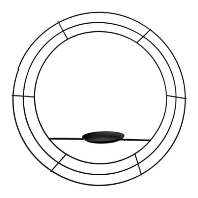 16" Wire Wreath Frame With Candle Plate: Black Item Number: MD059602