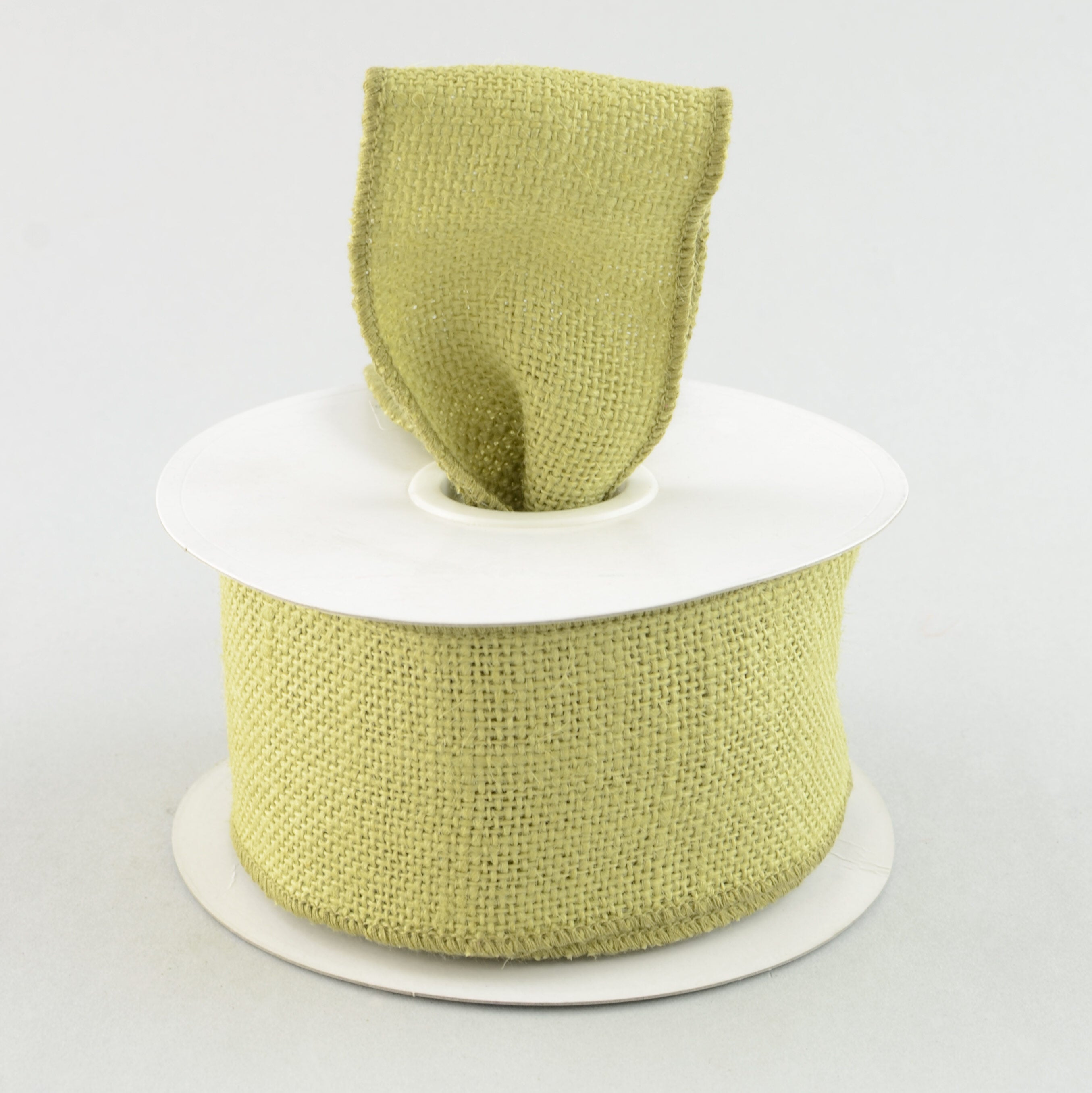 2.5" Wired Edge Burlap Ribbon: Light Green (10 Yards) Lifestyle Photo
