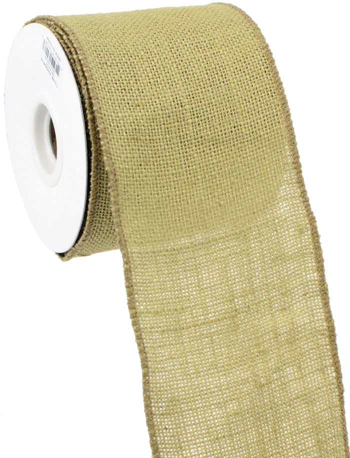 4" Wired Edge Burlap Ribbon: Natural (10 Yards)