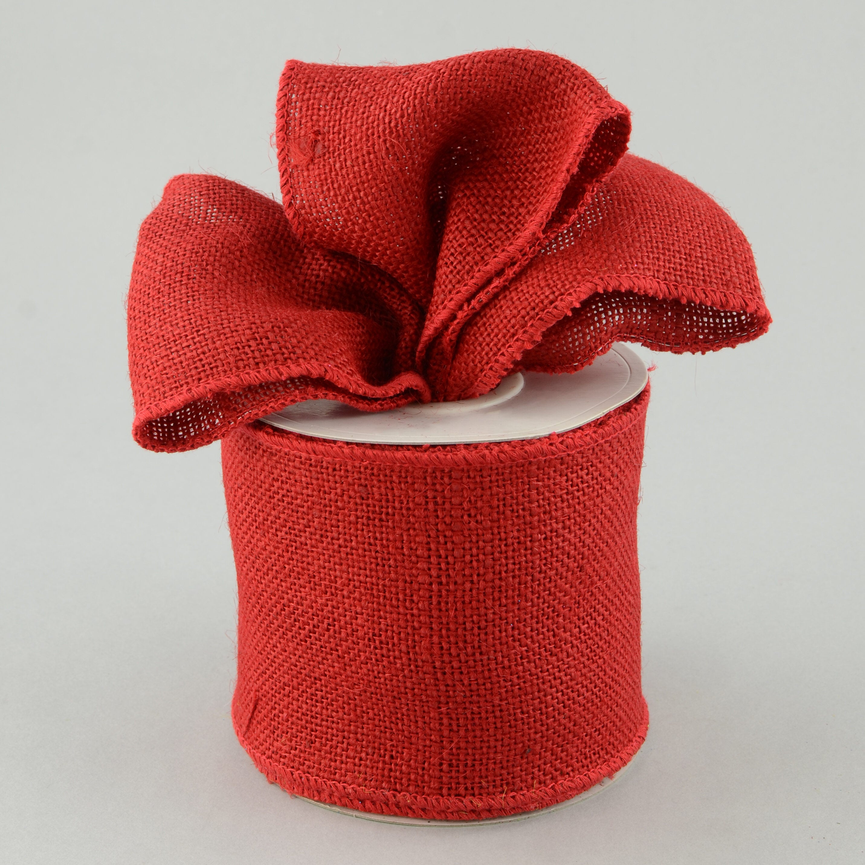 4" Wired Edge Burlap Ribbon: Red (10 Yards) Lifestyle Photo