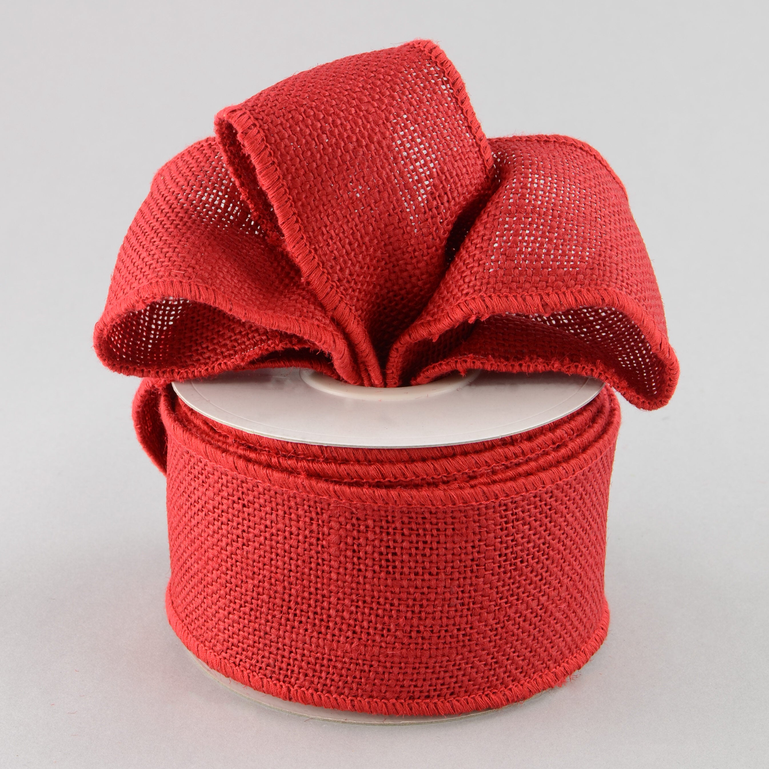 2.5" Wired Edge Burlap Ribbon: Red (10 Yards) Lifestyle Photo