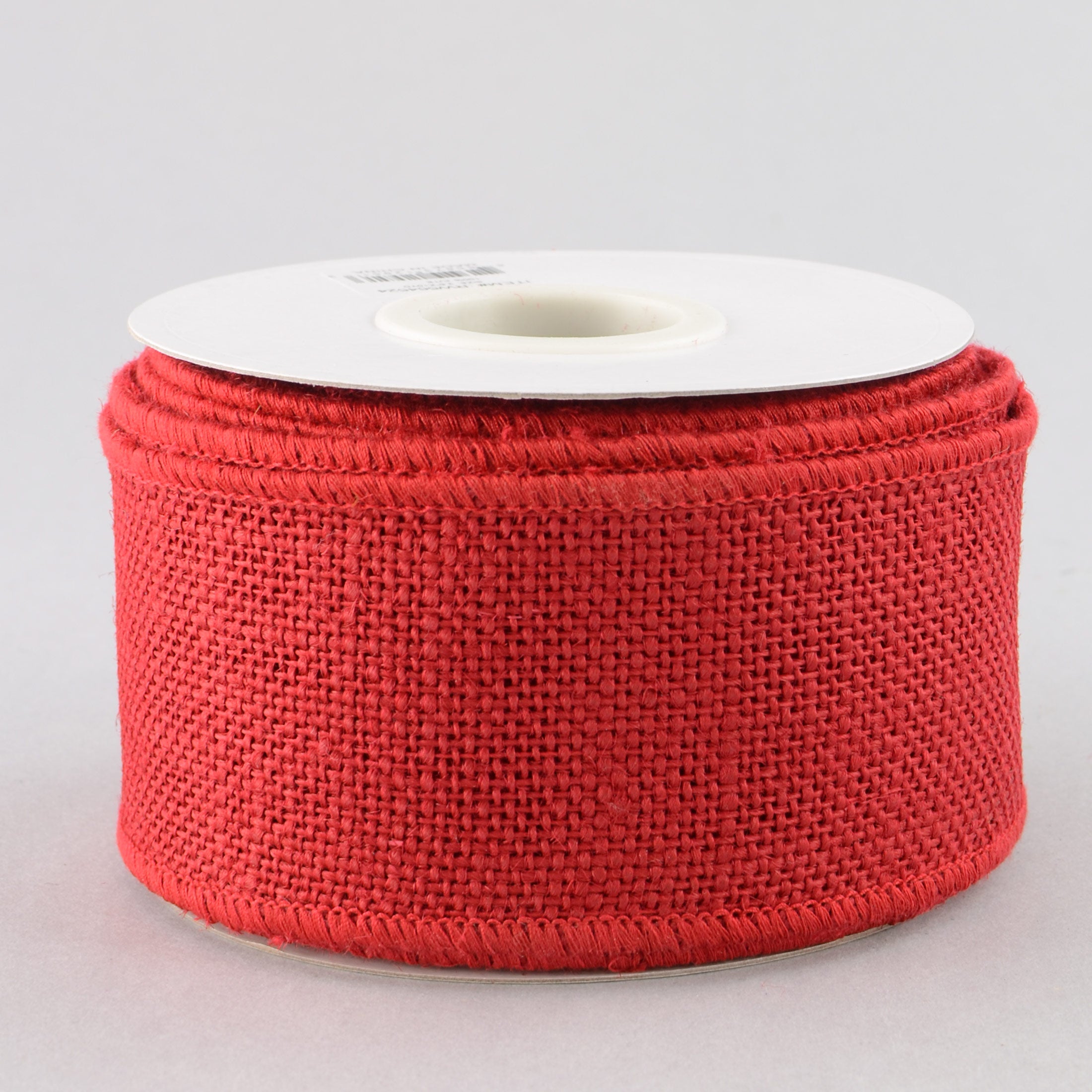 2.5" Wired Edge Burlap Ribbon: Red (10 Yards)