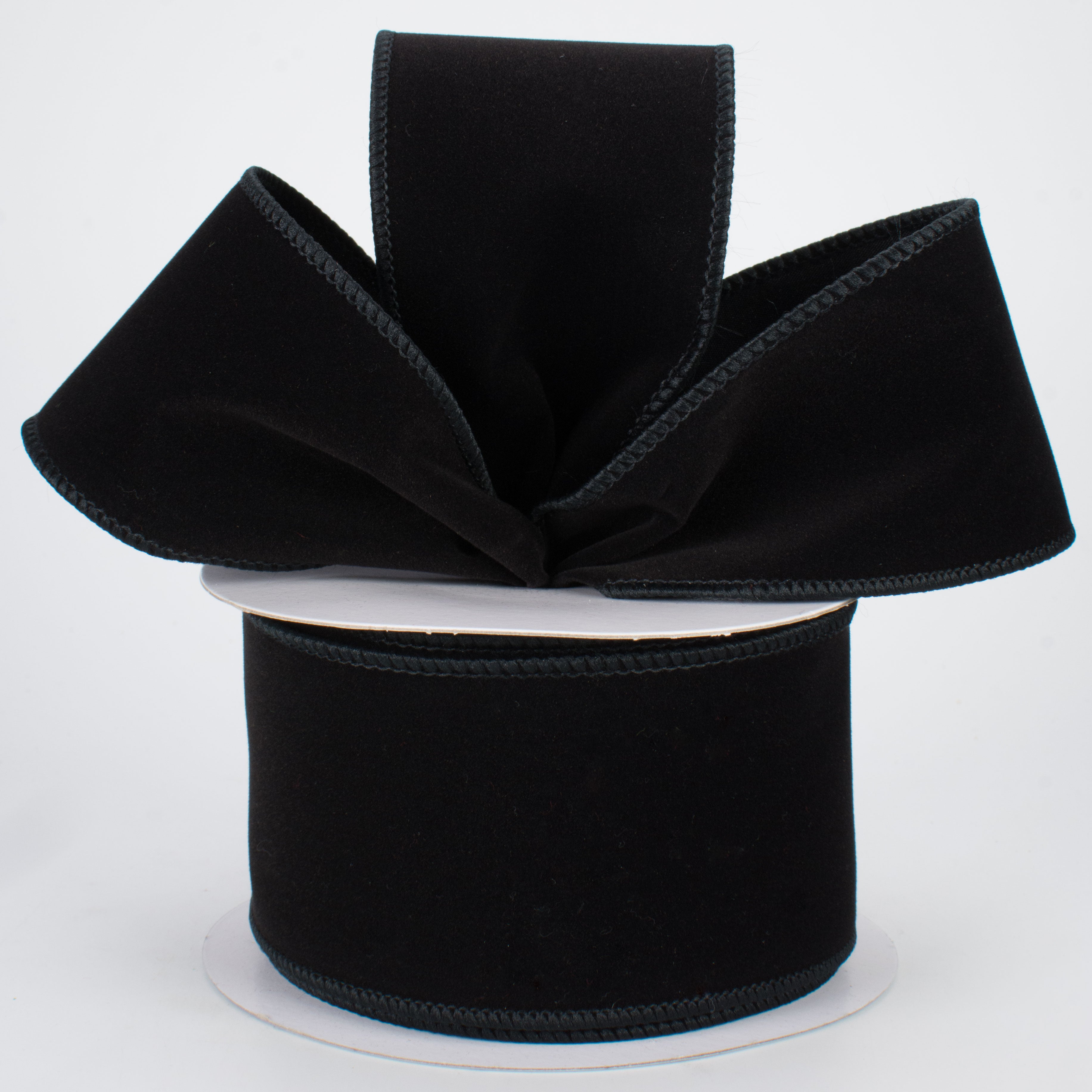 2.5" Wired Velvet Ribbon: Black (10 Yards) Lifestyle Photo