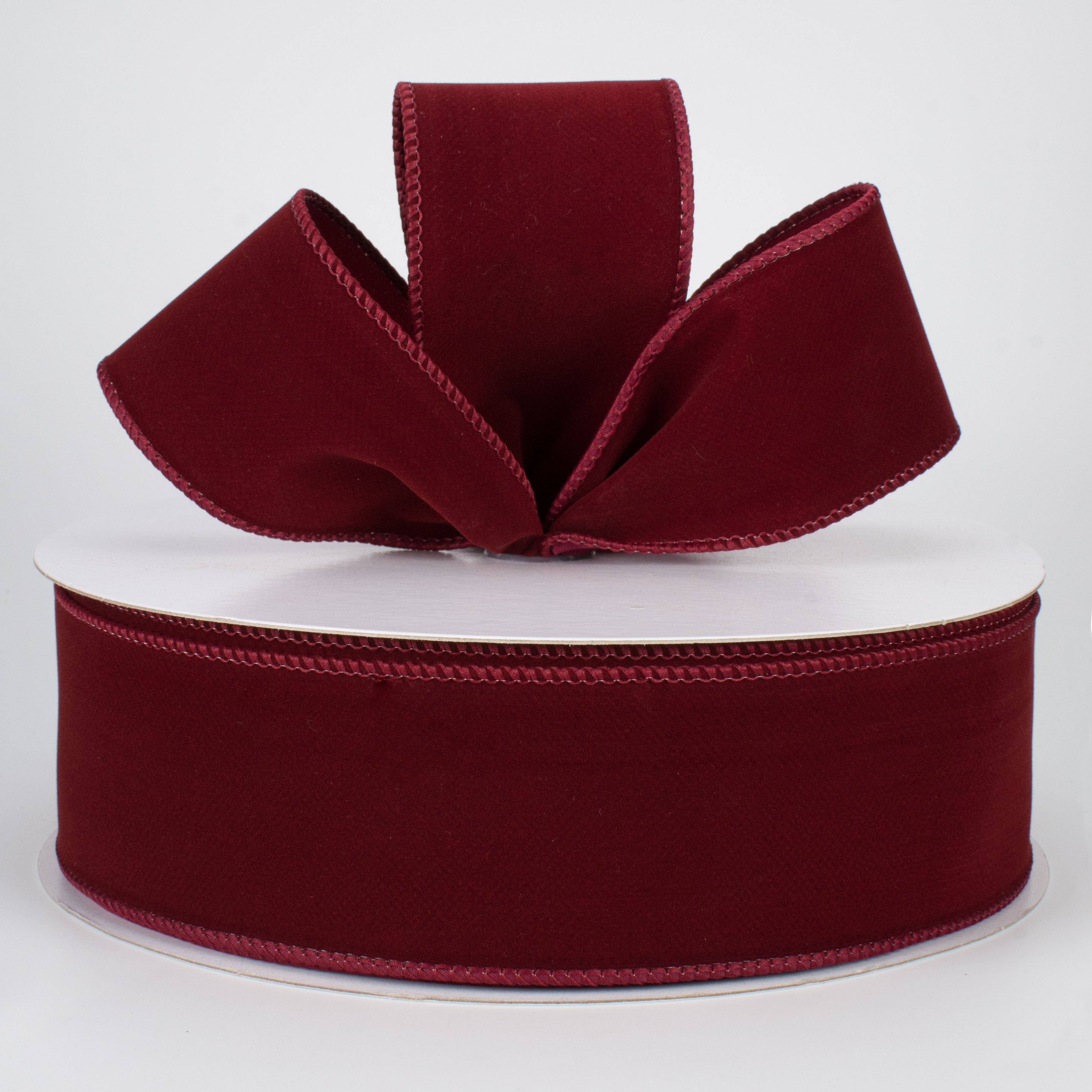 2.5" Wired Velvet Ribbon: Burgundy (50 Yards) Lifestyle Photo