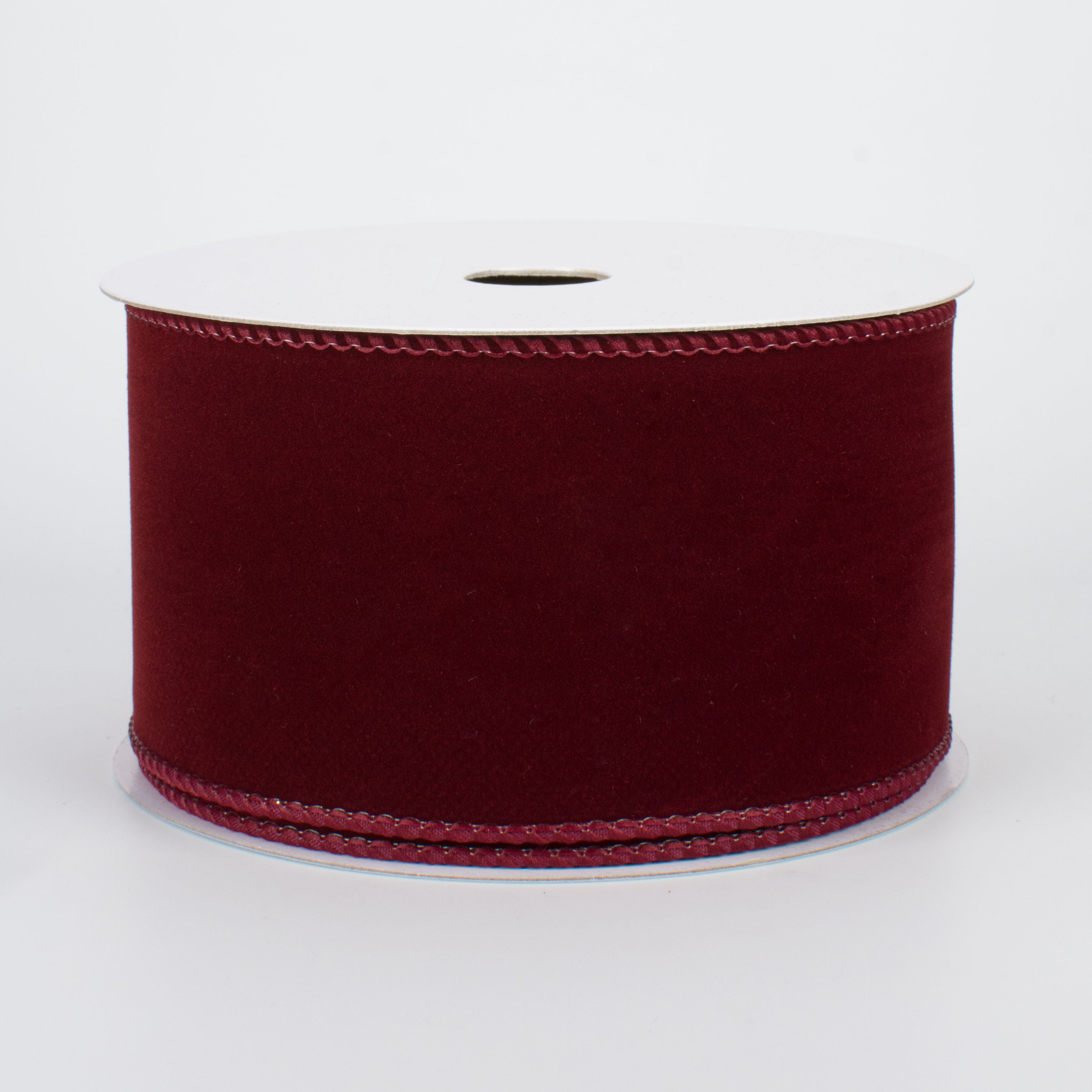 2.5" Wired Velvet Ribbon: Burgundy (10 Yards)