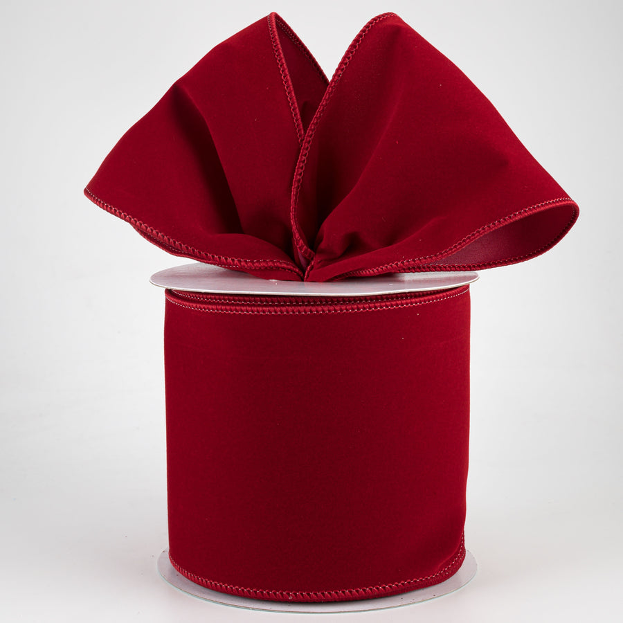 4" Wired Velvet Ribbon: Cranberry (10 Yards) Lifestyle Photo