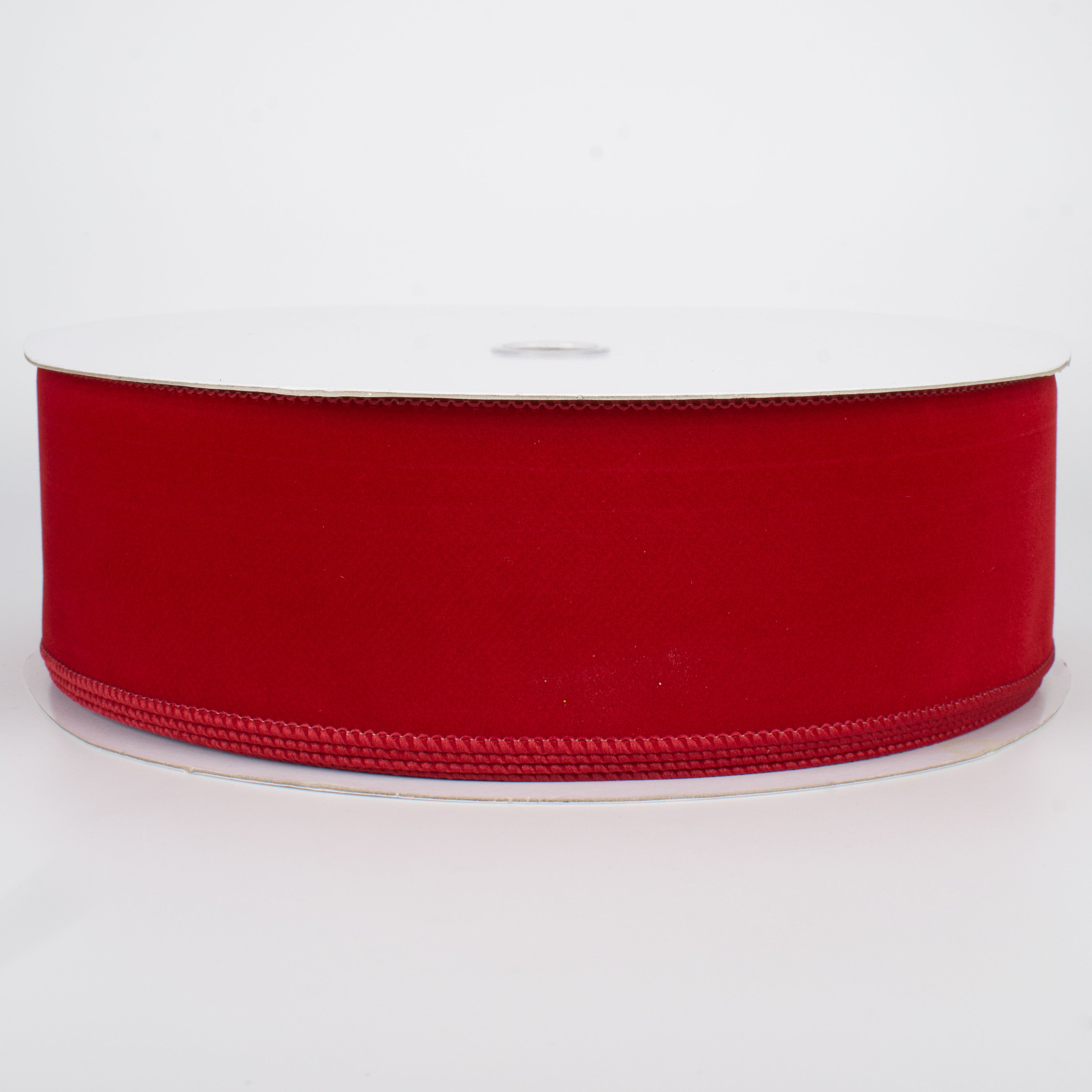 2.5" Wired Velvet Ribbon: Cranberry Red (50 Yards)