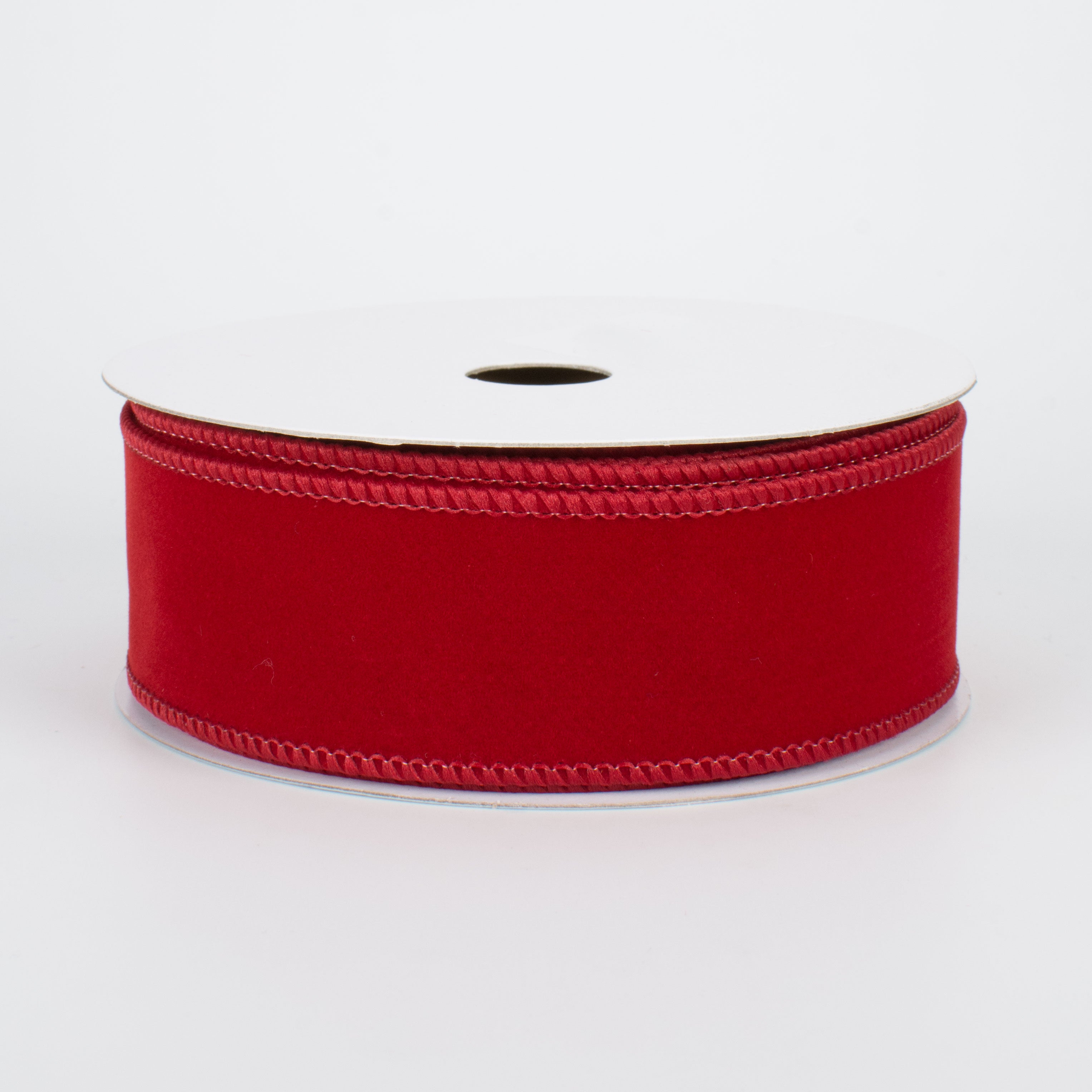 1.5" Wired Velvet Ribbon: Cranberry Red (10 Yards)