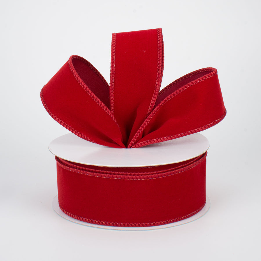 1.5" Wired Velvet Ribbon: Cranberry Red (10 Yards) Lifestyle Photo