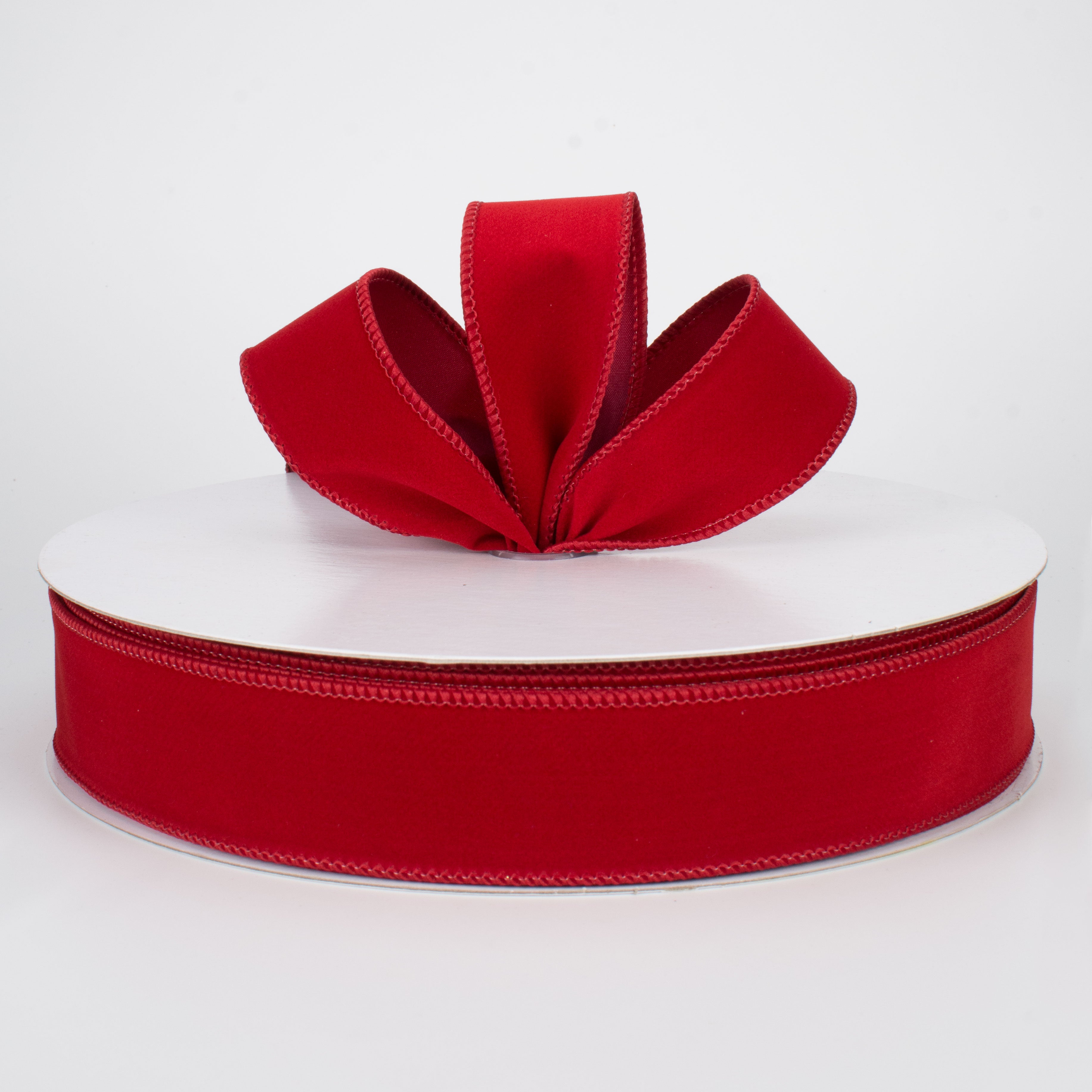 1.5" Wired Velvet Ribbon: Cranberry Red (50 Yards) Lifestyle Photo