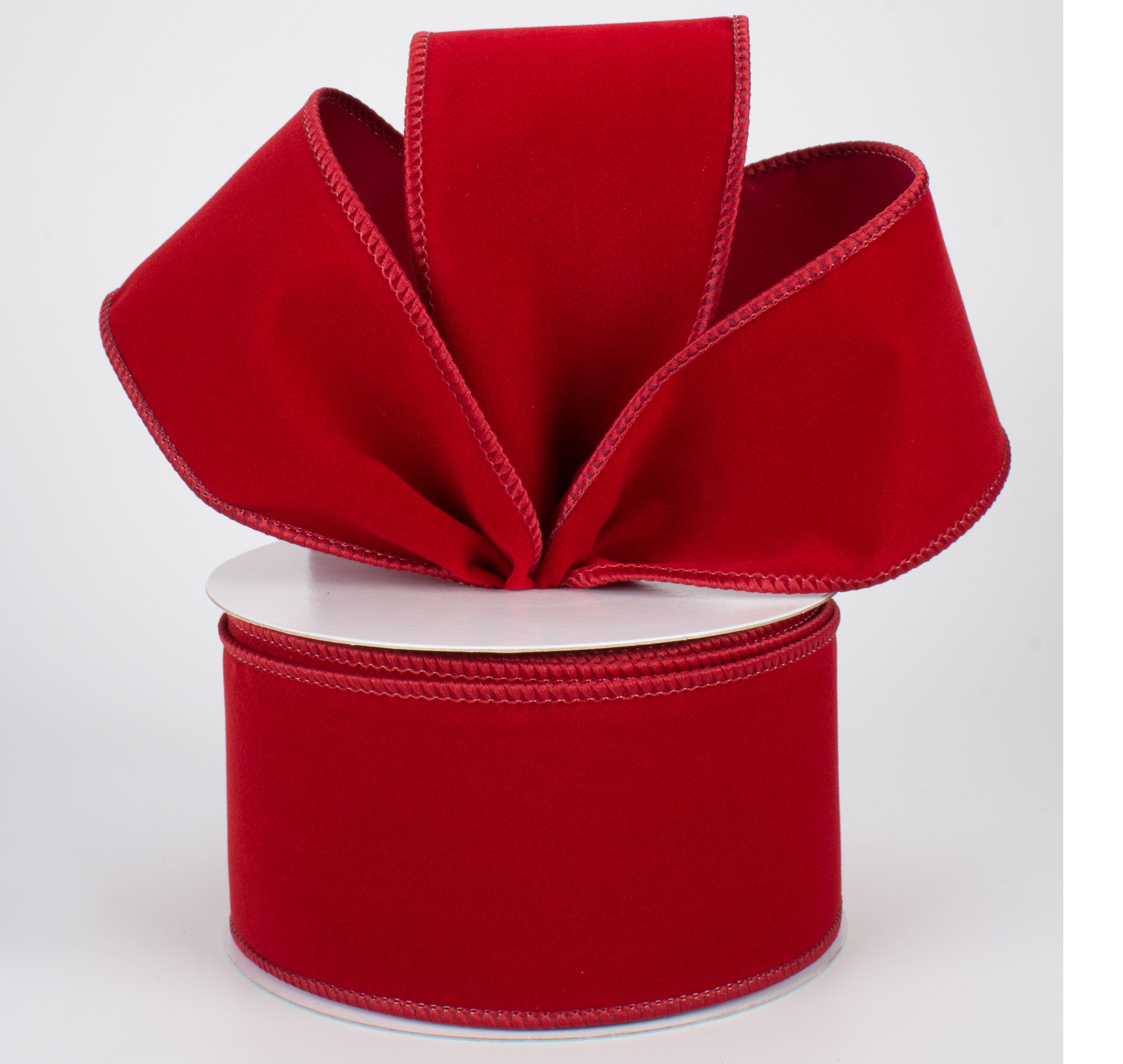 2.5" Wired Velvet Ribbon: Cranberry Red (10 Yards) Lifestyle Photo