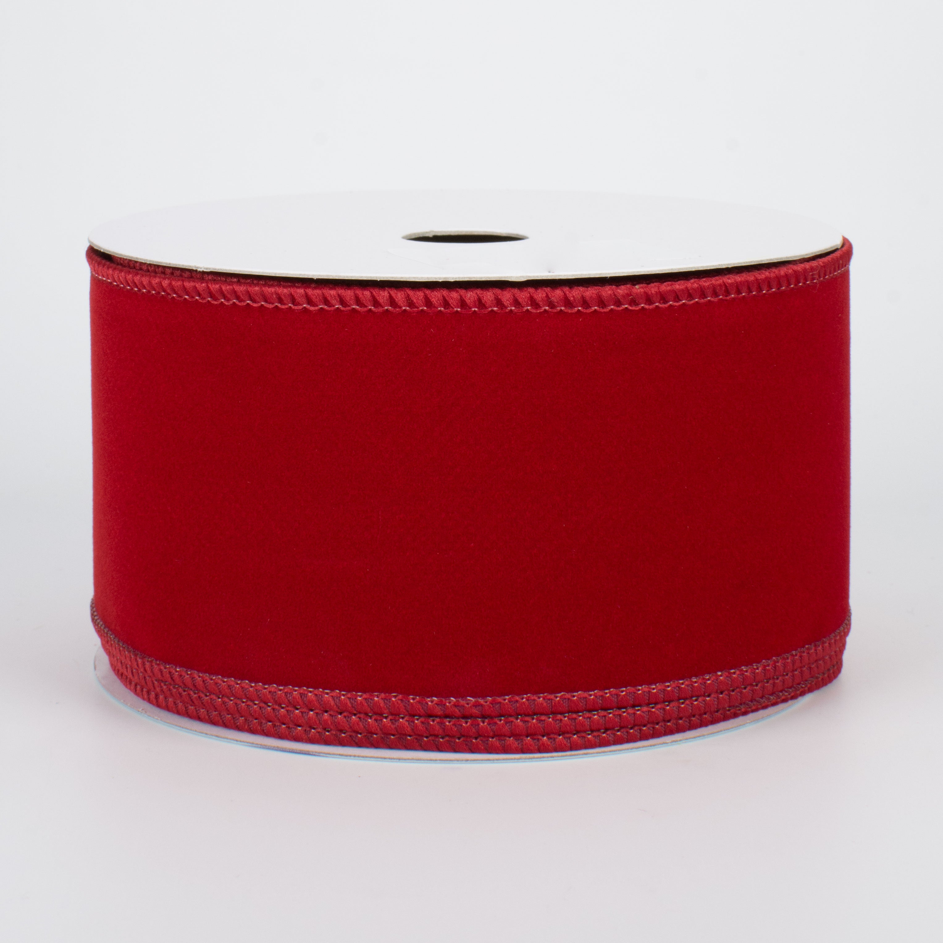 2.5" Wired Velvet Ribbon: Cranberry Red (10 Yards)