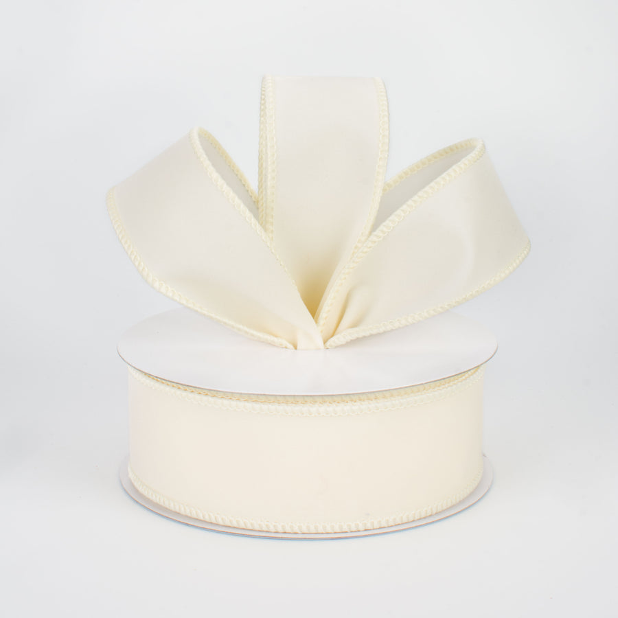 1.5" Wired Velvet Ribbon: Cream (10 Yards) Lifestyle Photo