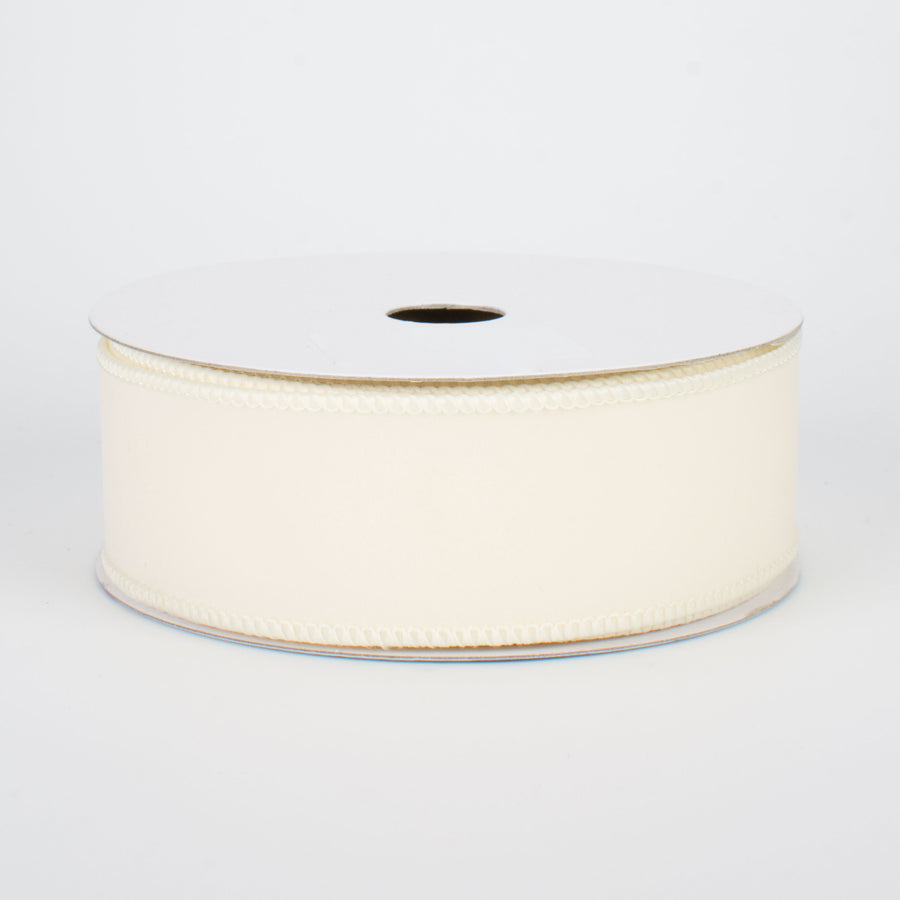 1.5" Wired Velvet Ribbon: Cream (10 Yards)