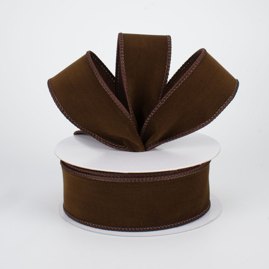 1.5" Wired Velvet Ribbon: Dark Brown (10 Yards) Lifestyle Photo