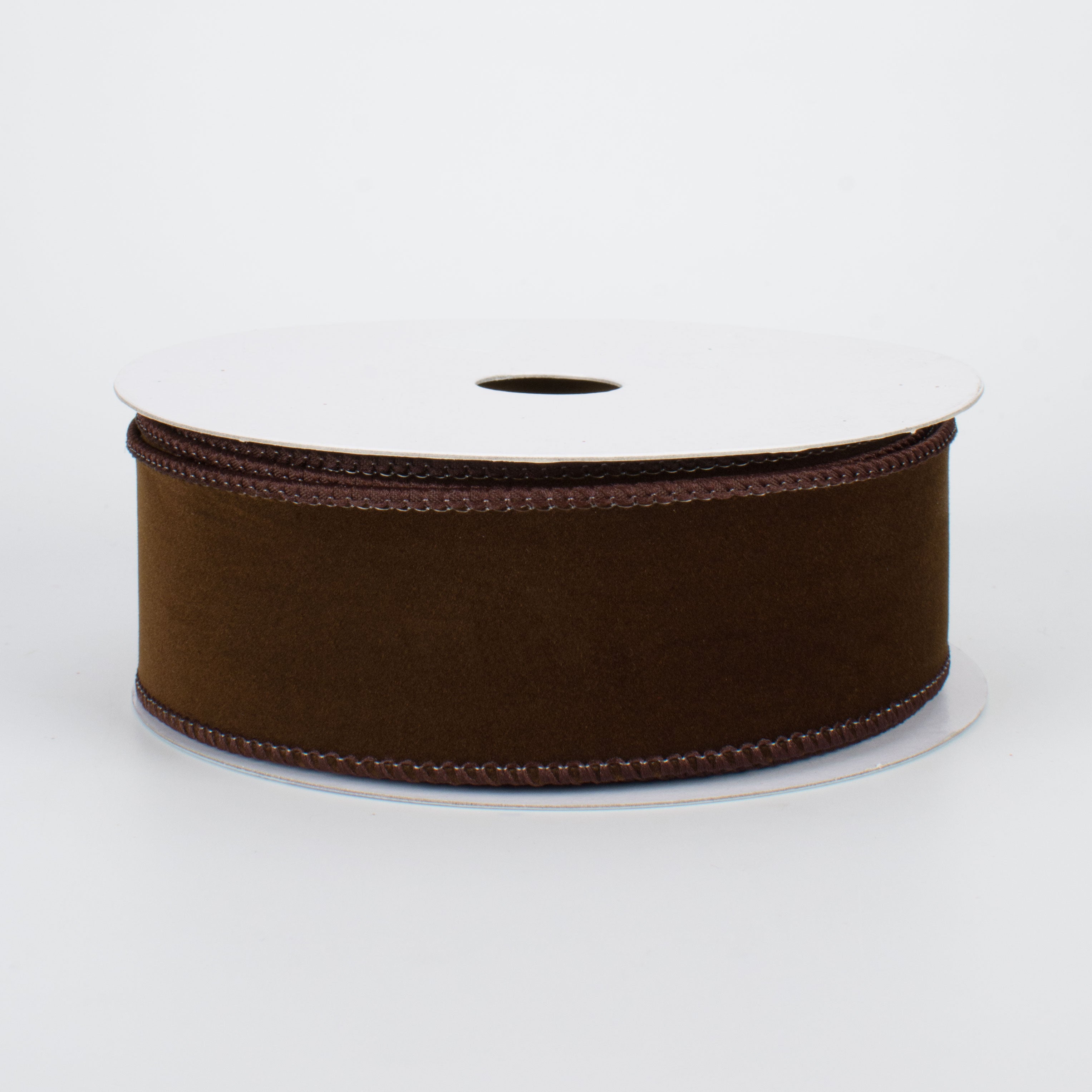 1.5" Wired Velvet Ribbon: Dark Brown (10 Yards)
