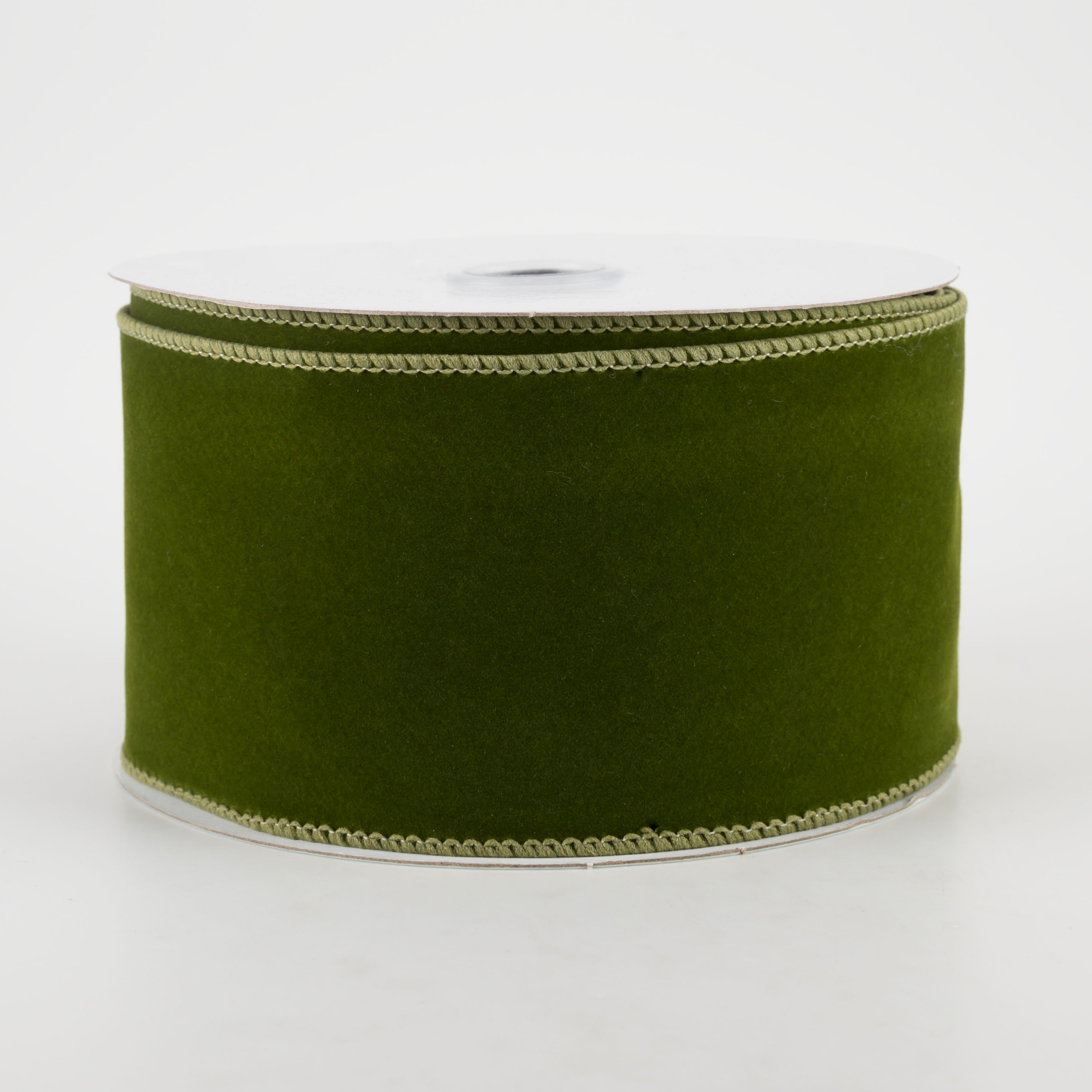 2.5" Wired Velvet Ribbon: Moss Green (10 Yards)