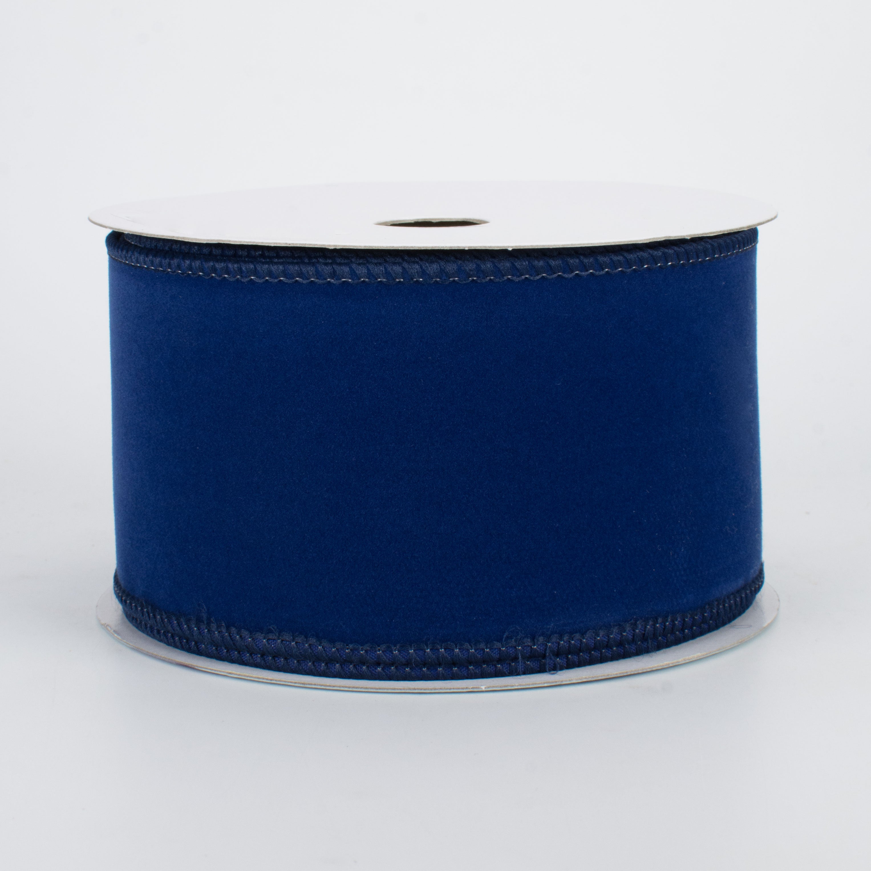 2.5" Wired Velvet Ribbon: Navy Blue (10 Yards)