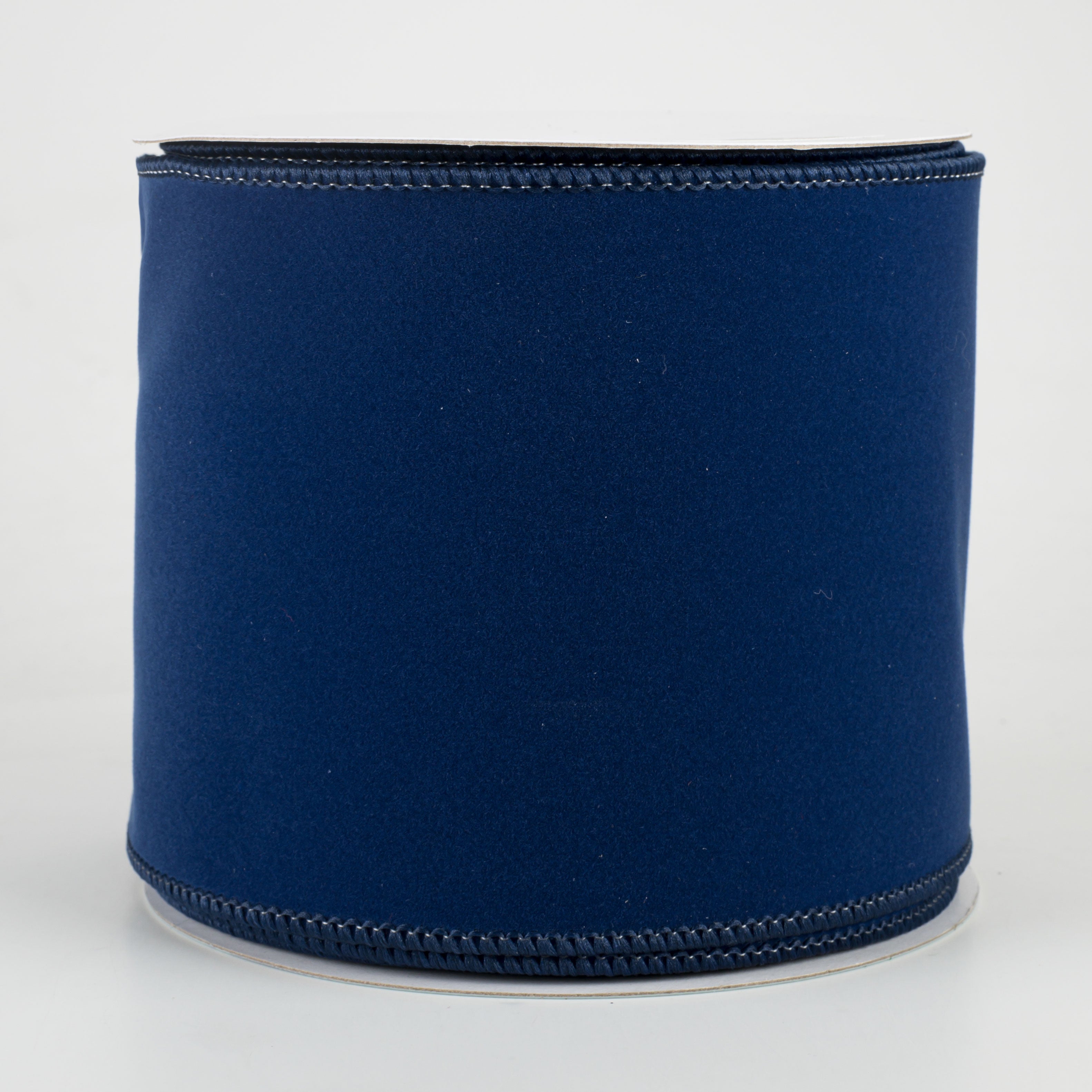 4" Wired Velvet Ribbon: Navy Blue (10 Yards)