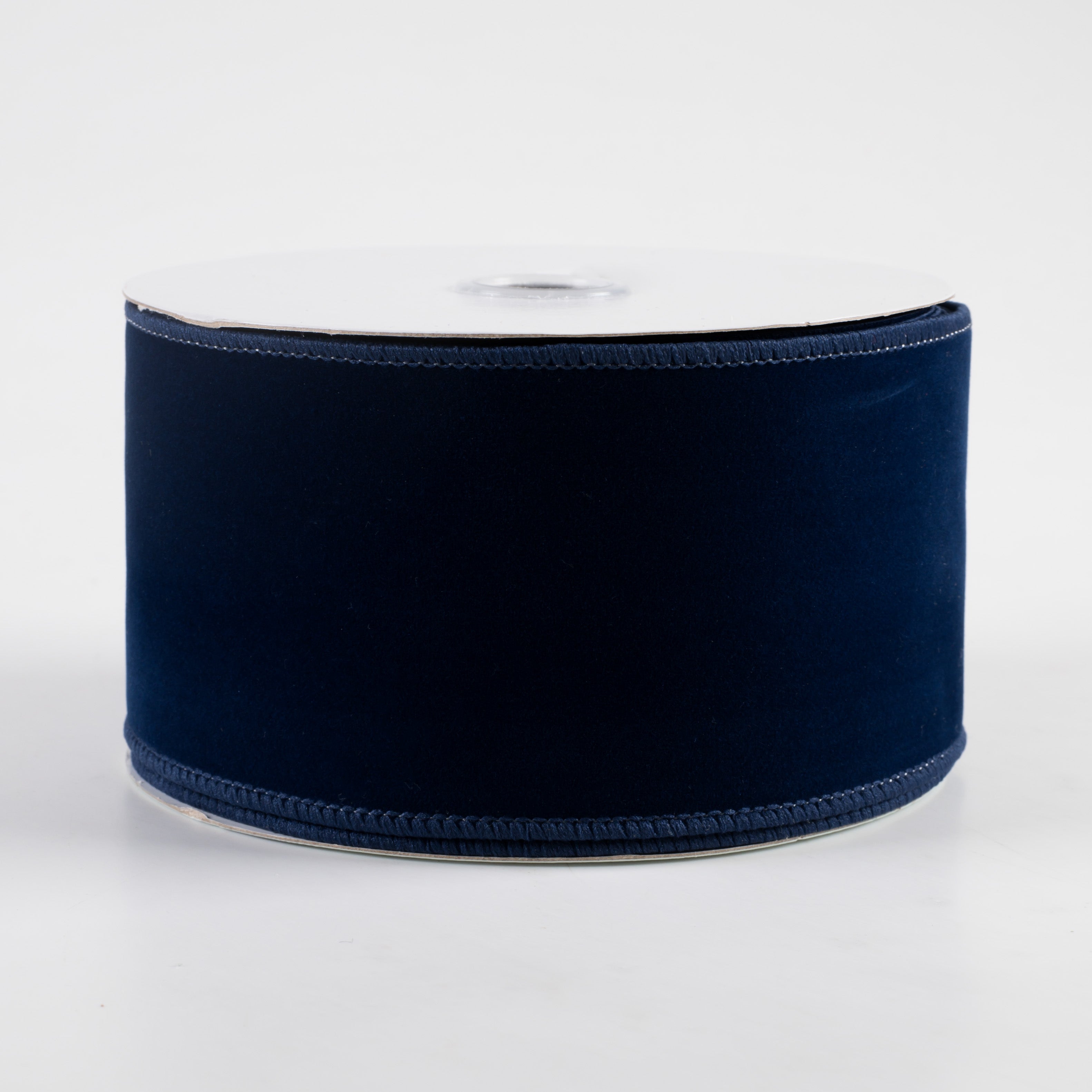 2.5" Wired Velvet Ribbon: Navy Blue (10 Yards)
