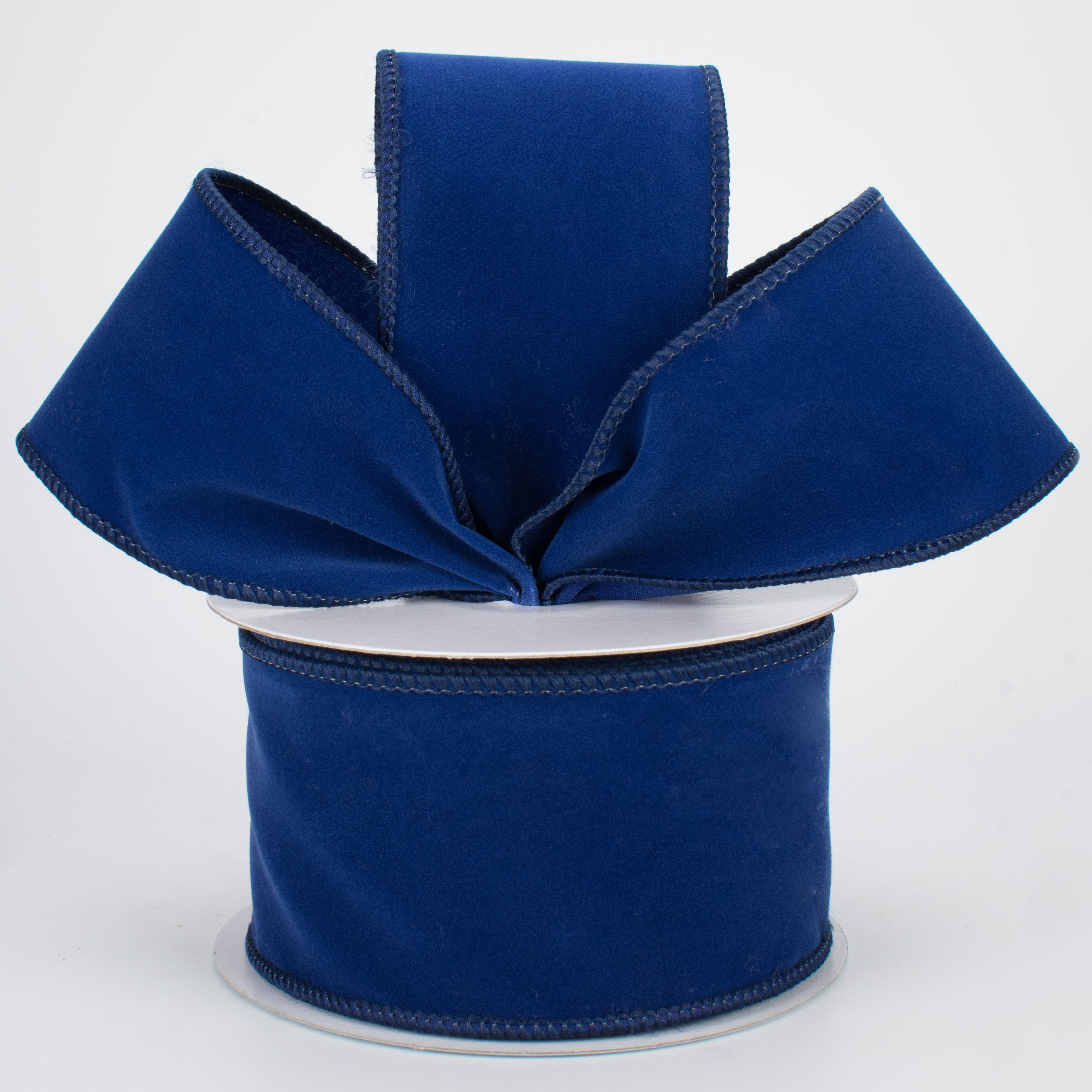 2.5" Wired Velvet Ribbon: Navy Blue (10 Yards) Lifestyle Photo