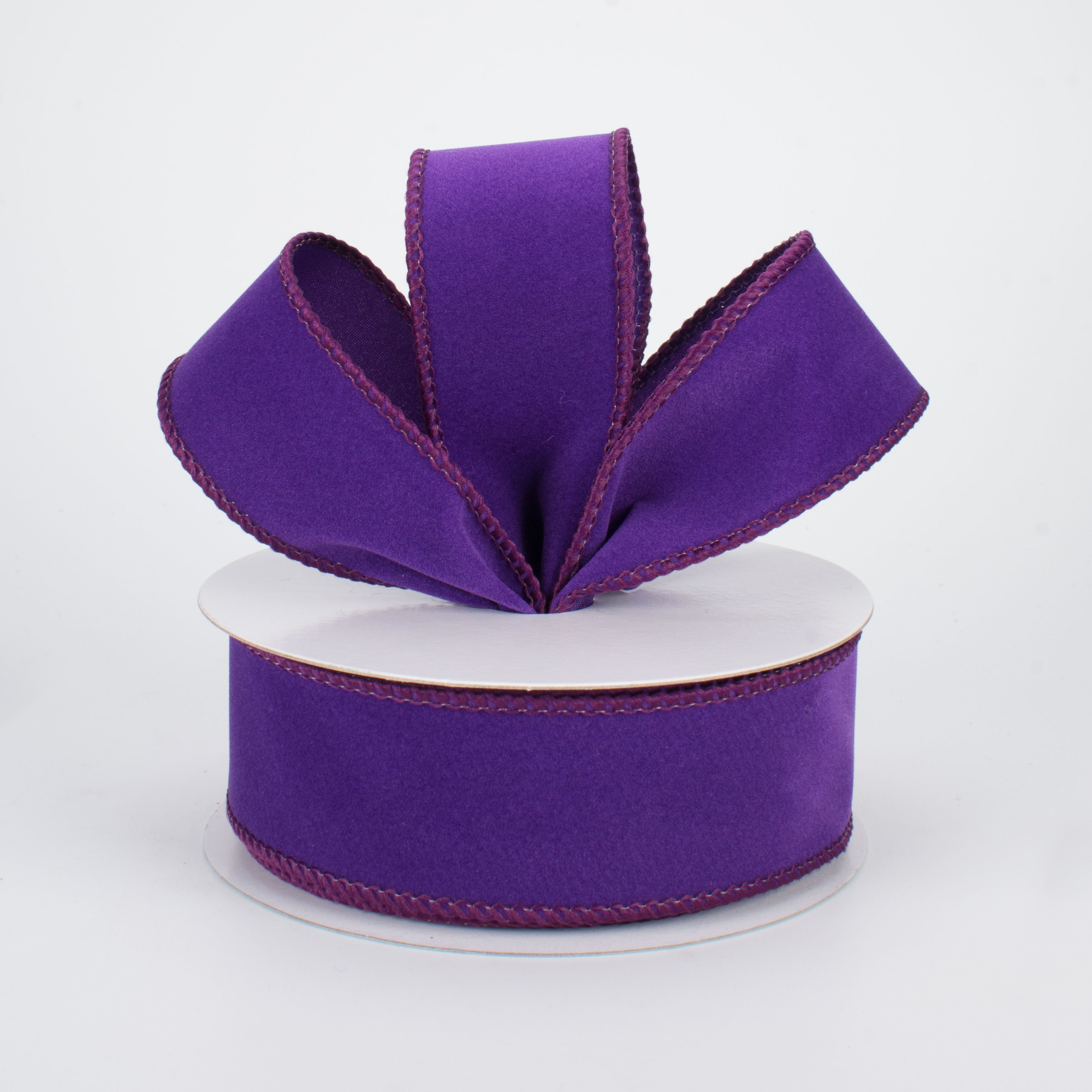 1.5" Wired Velvet Ribbon: Purple (10 Yards) Lifestyle Photo
