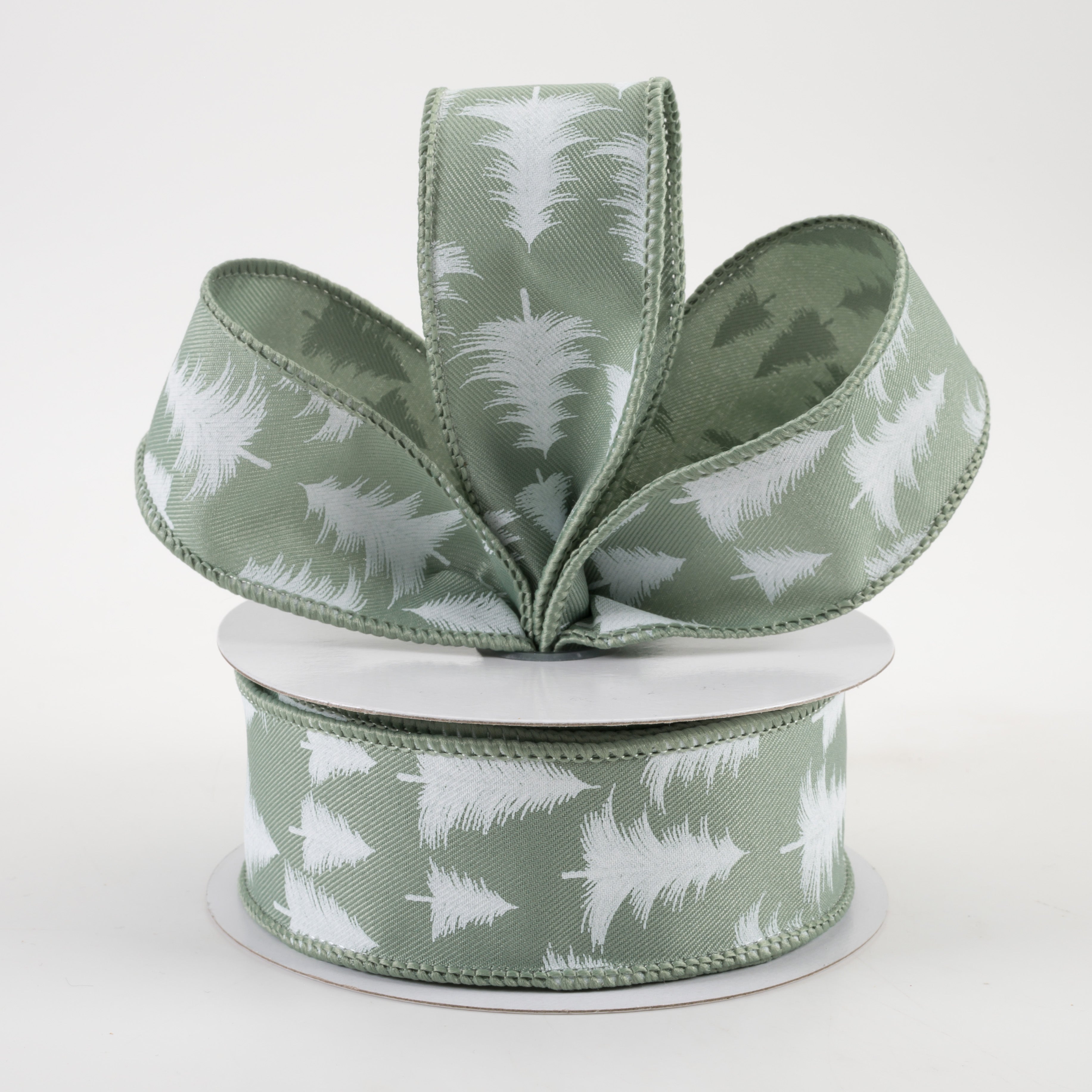 1.5" Wispy Fishline Trees Ribbon: Eucalyptus (10 Yards) Lifestyle Photo