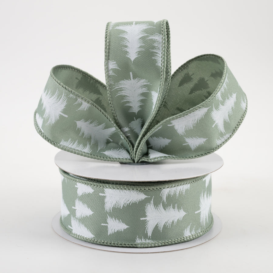 1.5" Wispy Fishline Trees Ribbon: Eucalyptus (10 Yards) Lifestyle Photo
