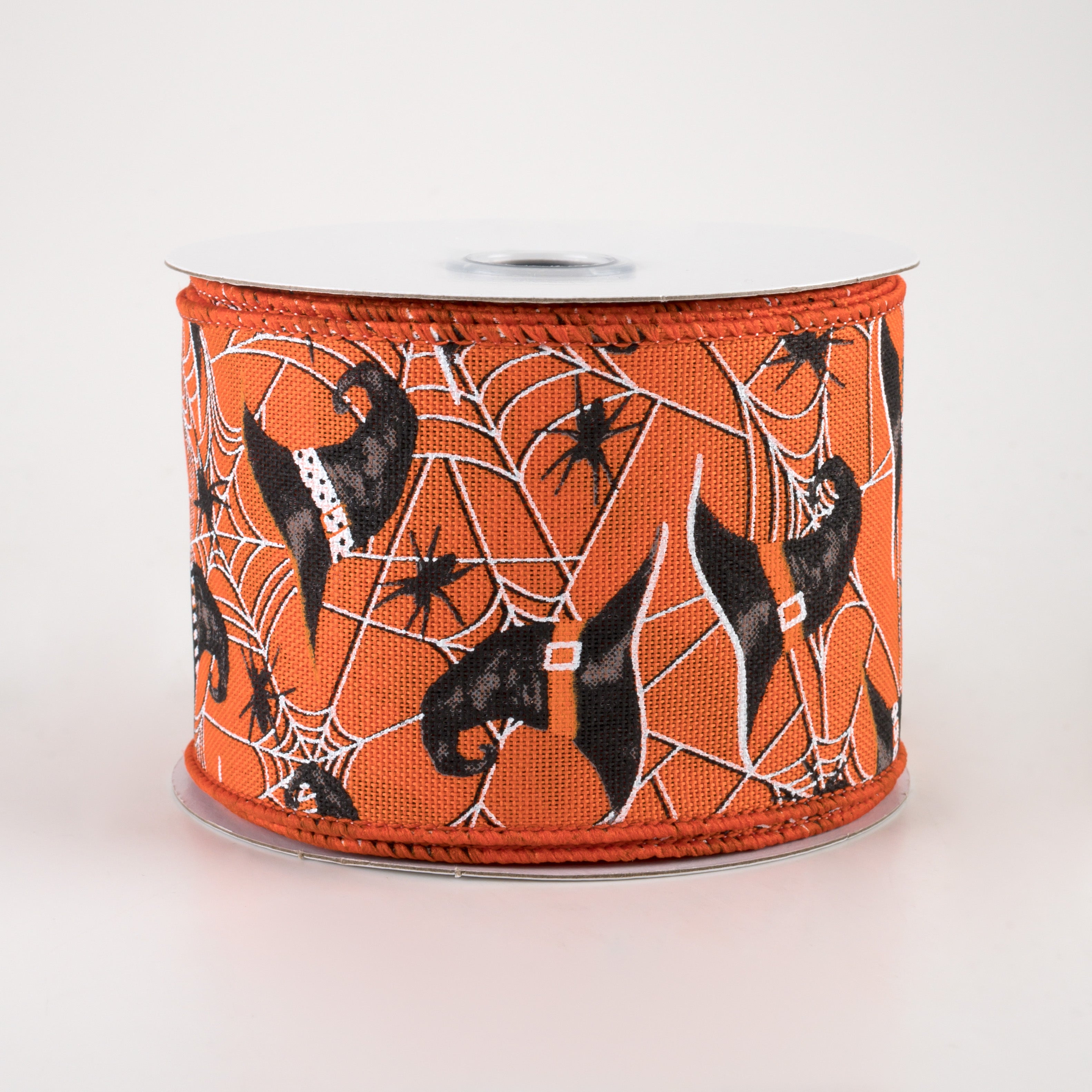 2.5" Witch Hats and Spiders Ribbon: Orange (10 Yards)
