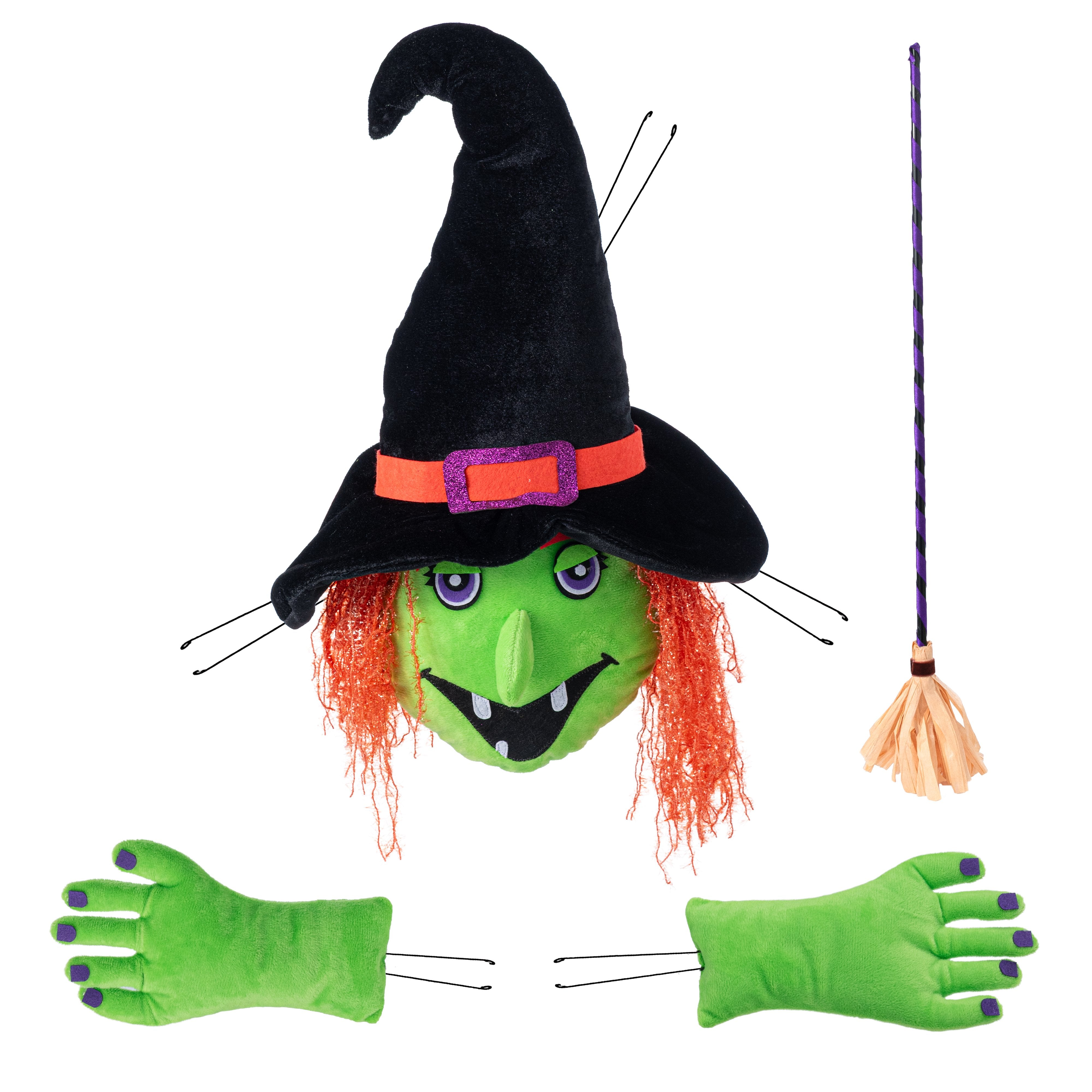 Witch Head, Hands & Broom Wreath Accent Kit Item Number: HH4093