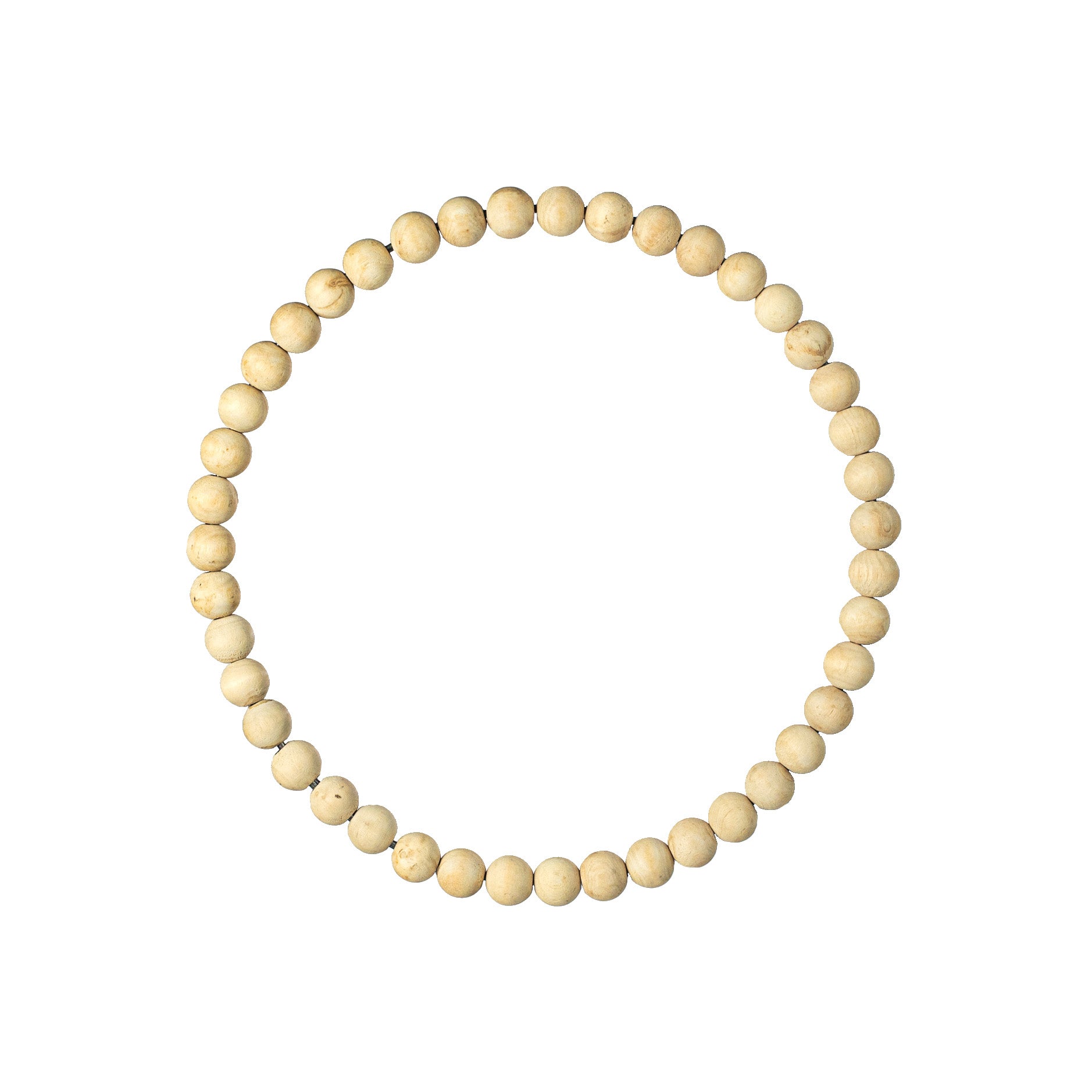 13" Wood Bead Wreath: Bleached Item Number: MY102530