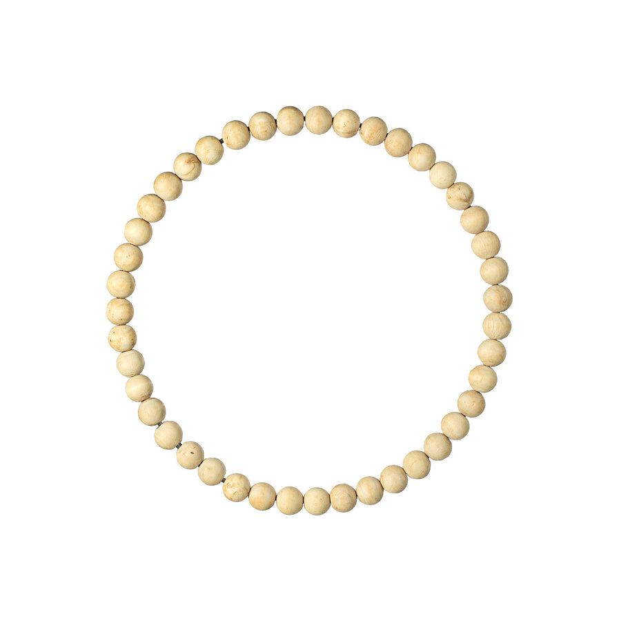 13" Wood Bead Wreath: Bleached Item Number: MY102530