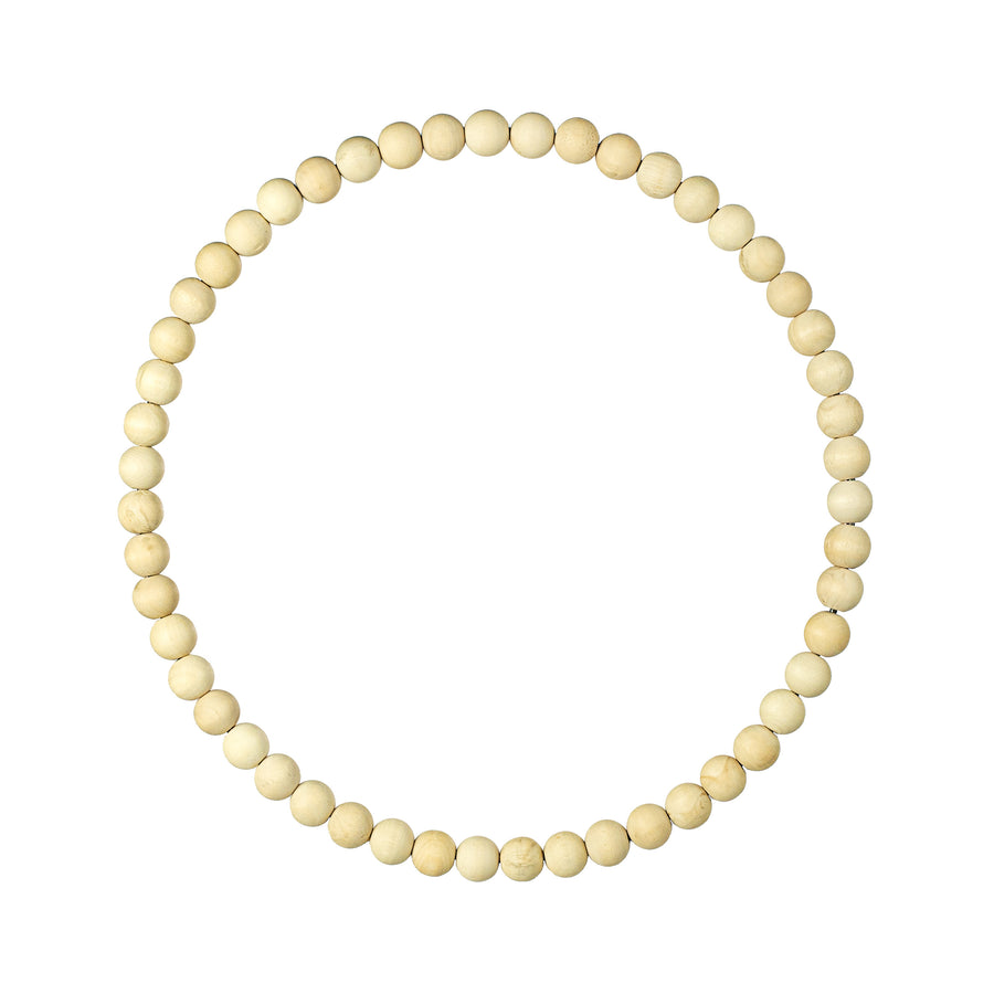 15.5" Wood Bead Wreath: Bleached Item Number: MY102730