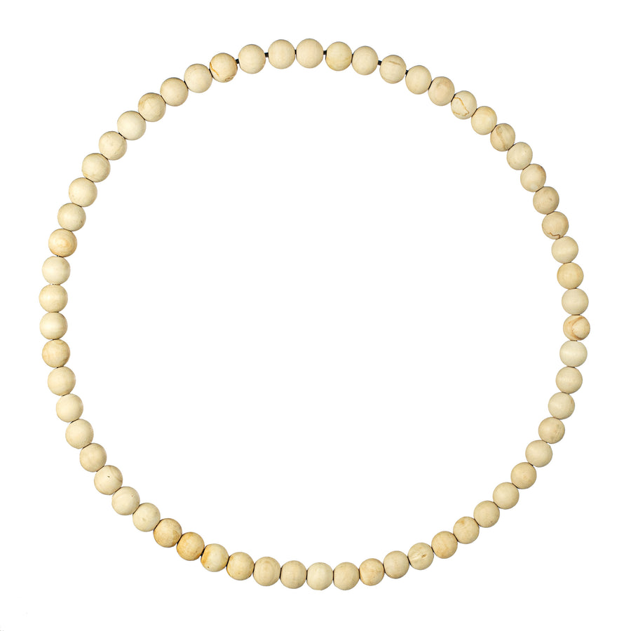 17.75" Wood Bead Wreath: Bleached Item Number: MY102930