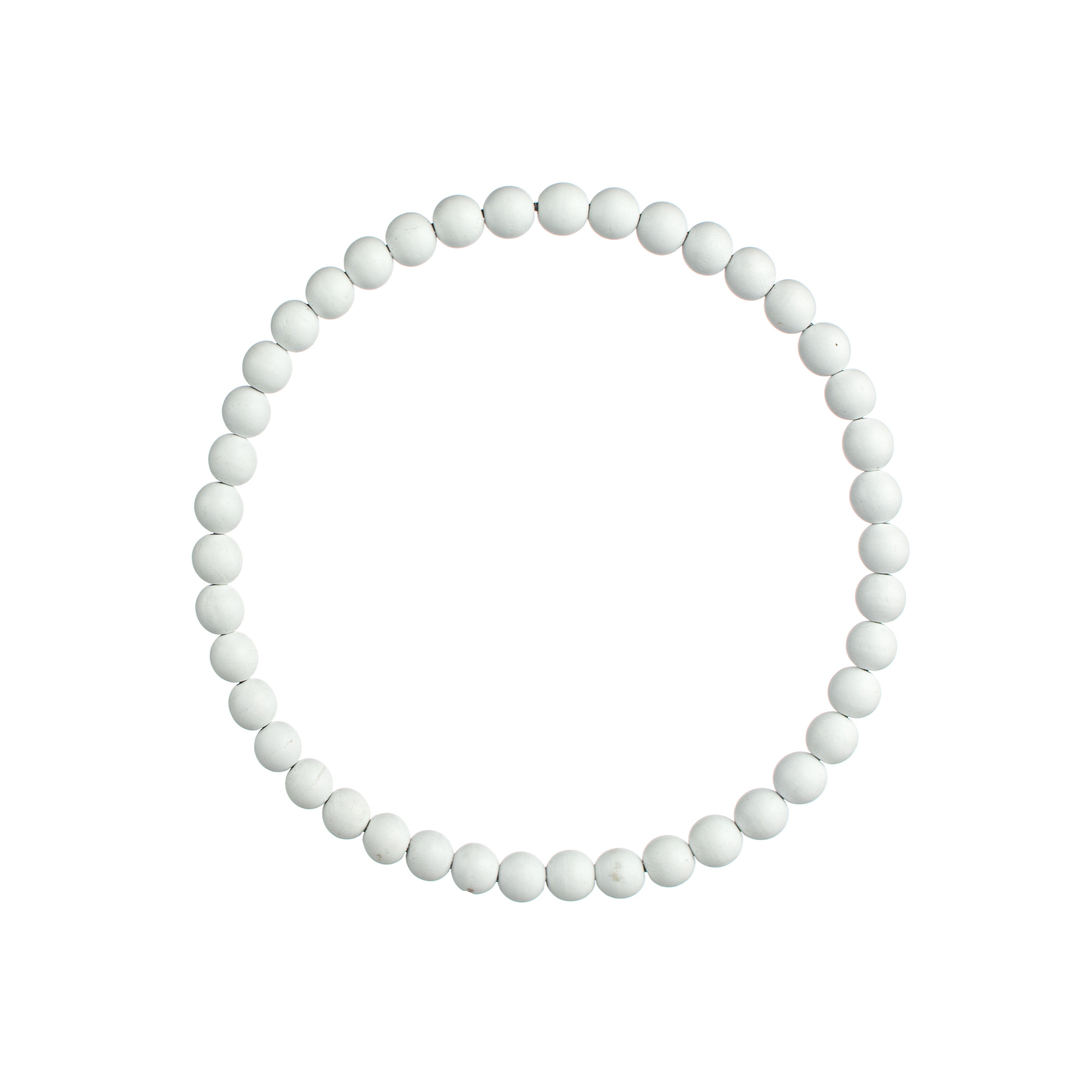 13" Wood Bead Wreath: Whitewash Item Number: MY102631