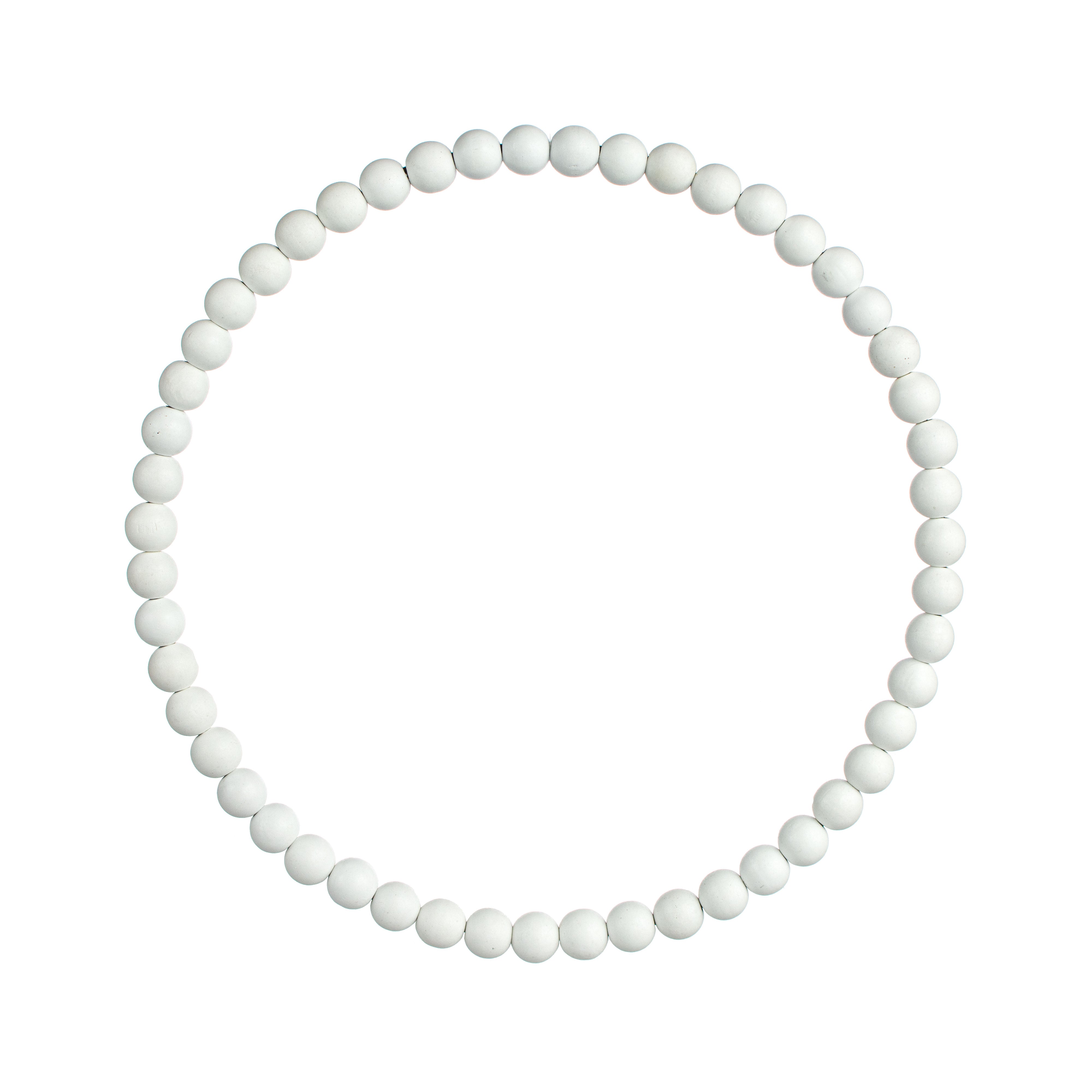 15.5" Wood Bead Wreath: Whitewash Item Number: MY102831