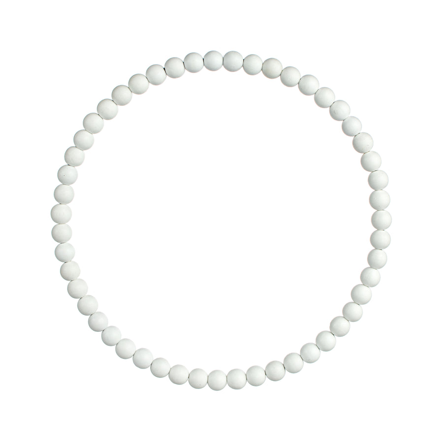 15.5" Wood Bead Wreath: Whitewash Item Number: MY102831