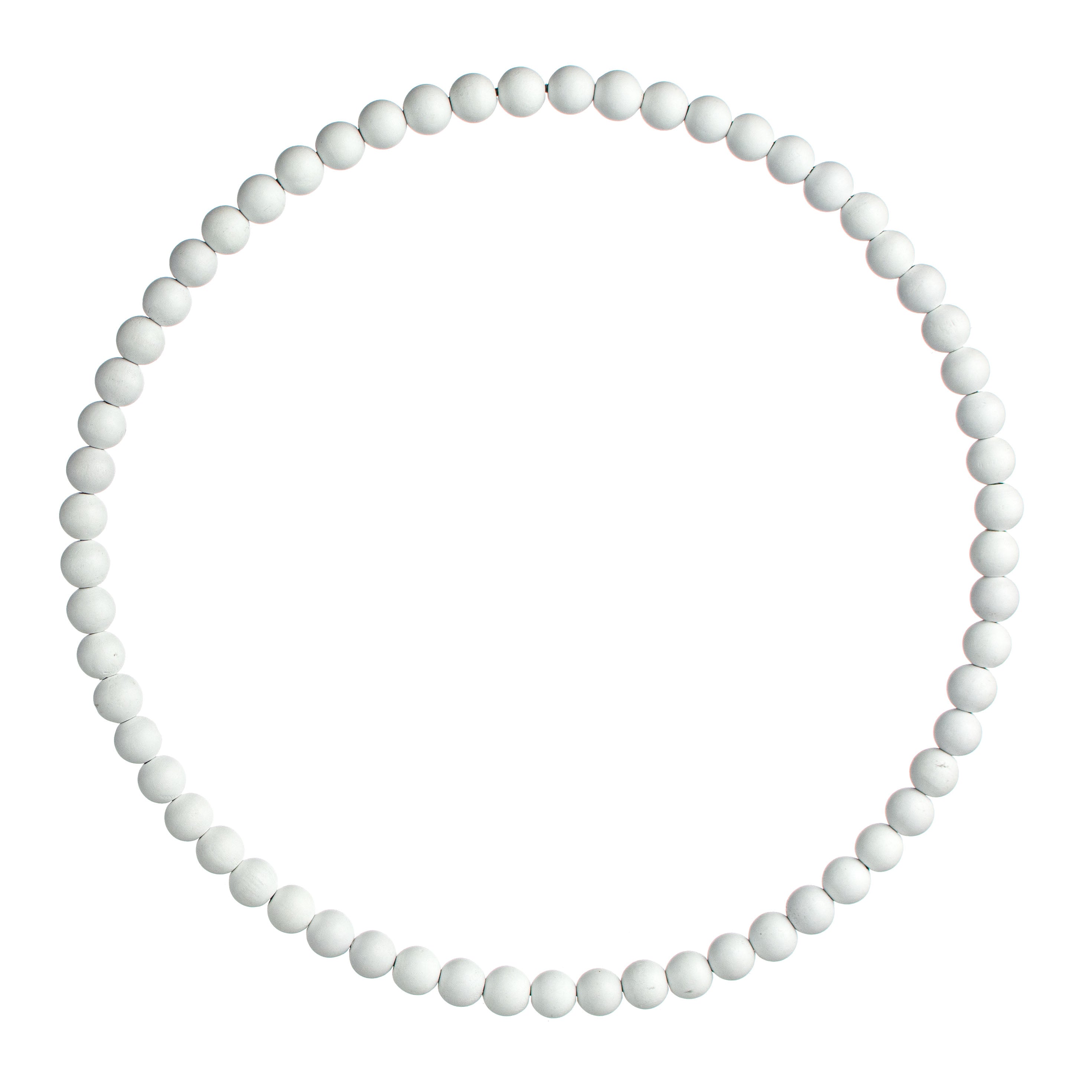 17.75" Wood Bead Wreath: Whitewash Item Number: MY103031