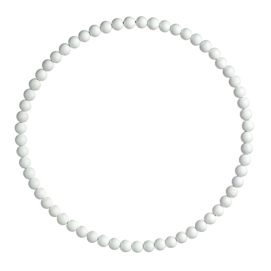 17.75" Wood Bead Wreath: Whitewash Item Number: MY103031